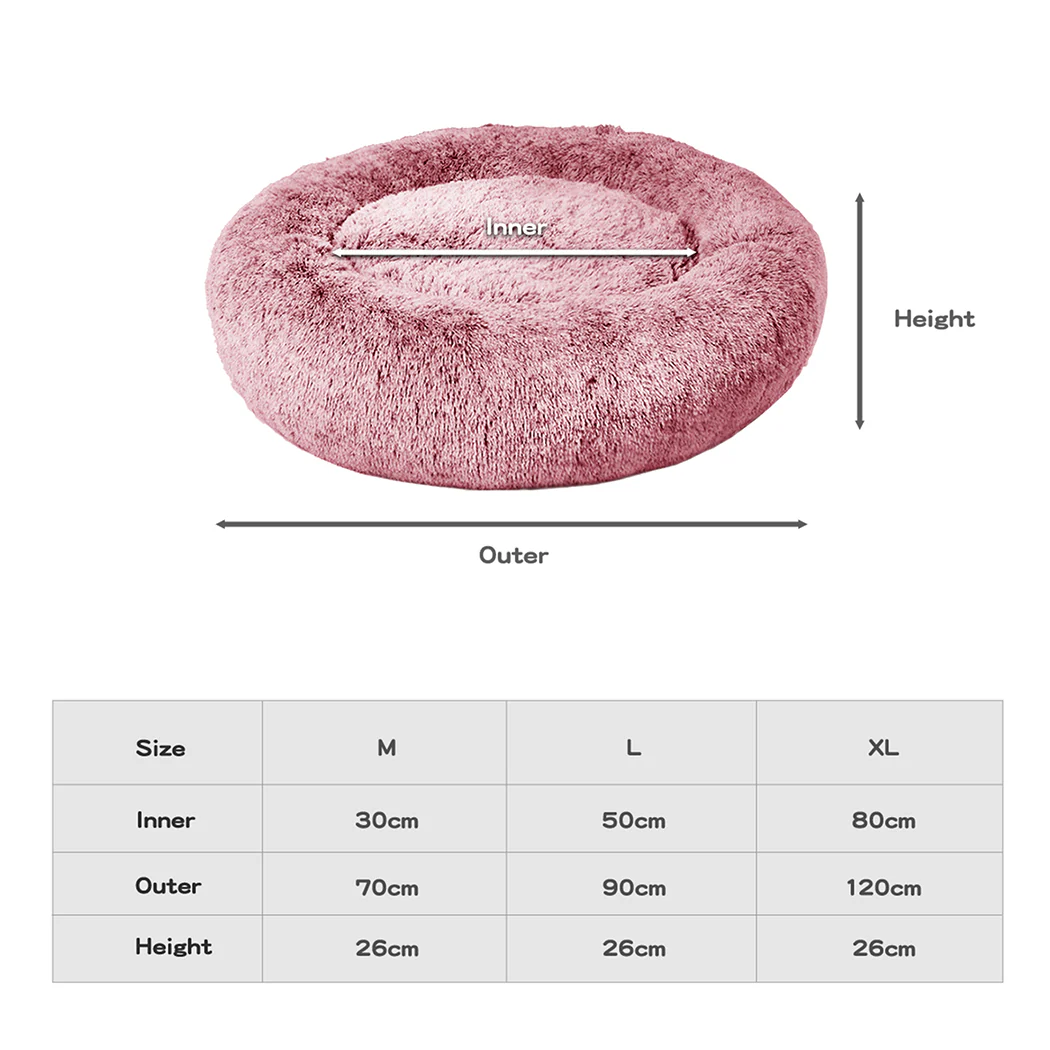 PaWz Pet Bed Memory Foam Dog Donut Pink Large - Image 2