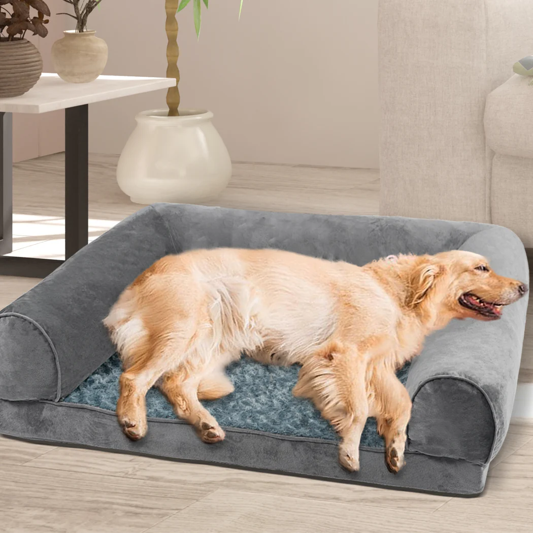 PaWz Pet Bed Sofa Dog Bedding Soft Warm L Grey Large - Image 7