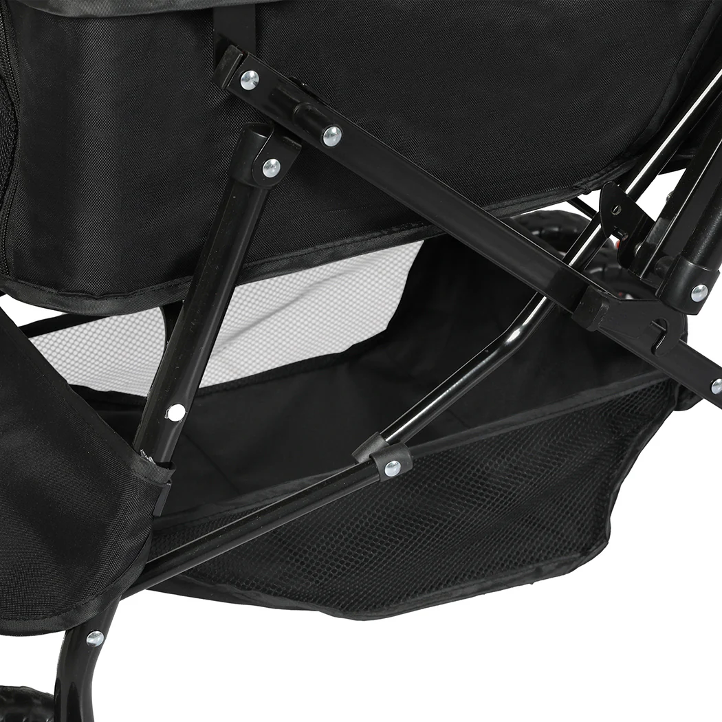 PaWz Pet Stroller Dog Cat Carrier Foldable Black - Image 5