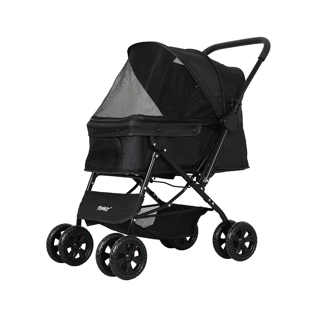 PaWz Pet Stroller Dog Cat Carrier Foldable Black - Image 8