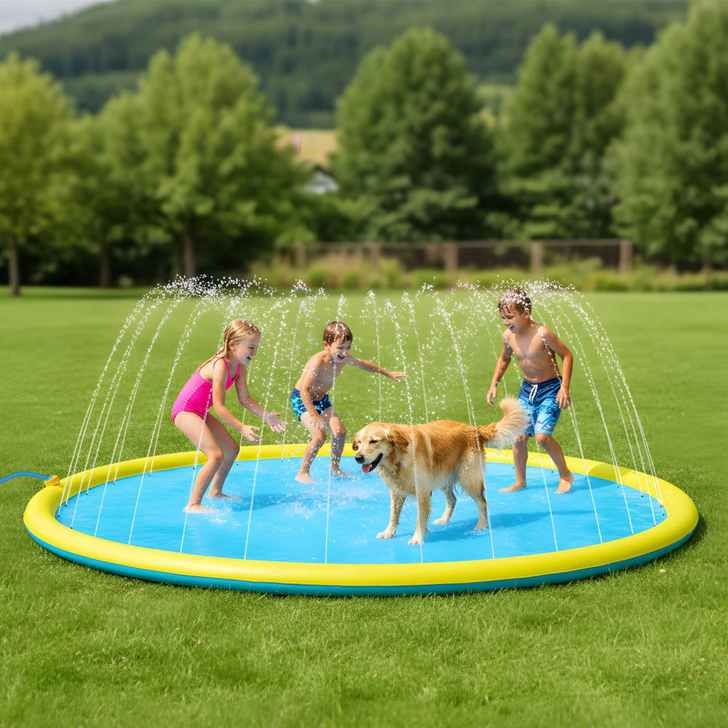Pawz Splash Pad Kids Pet Sprinkler Water Play Mat 240cm - Image 6