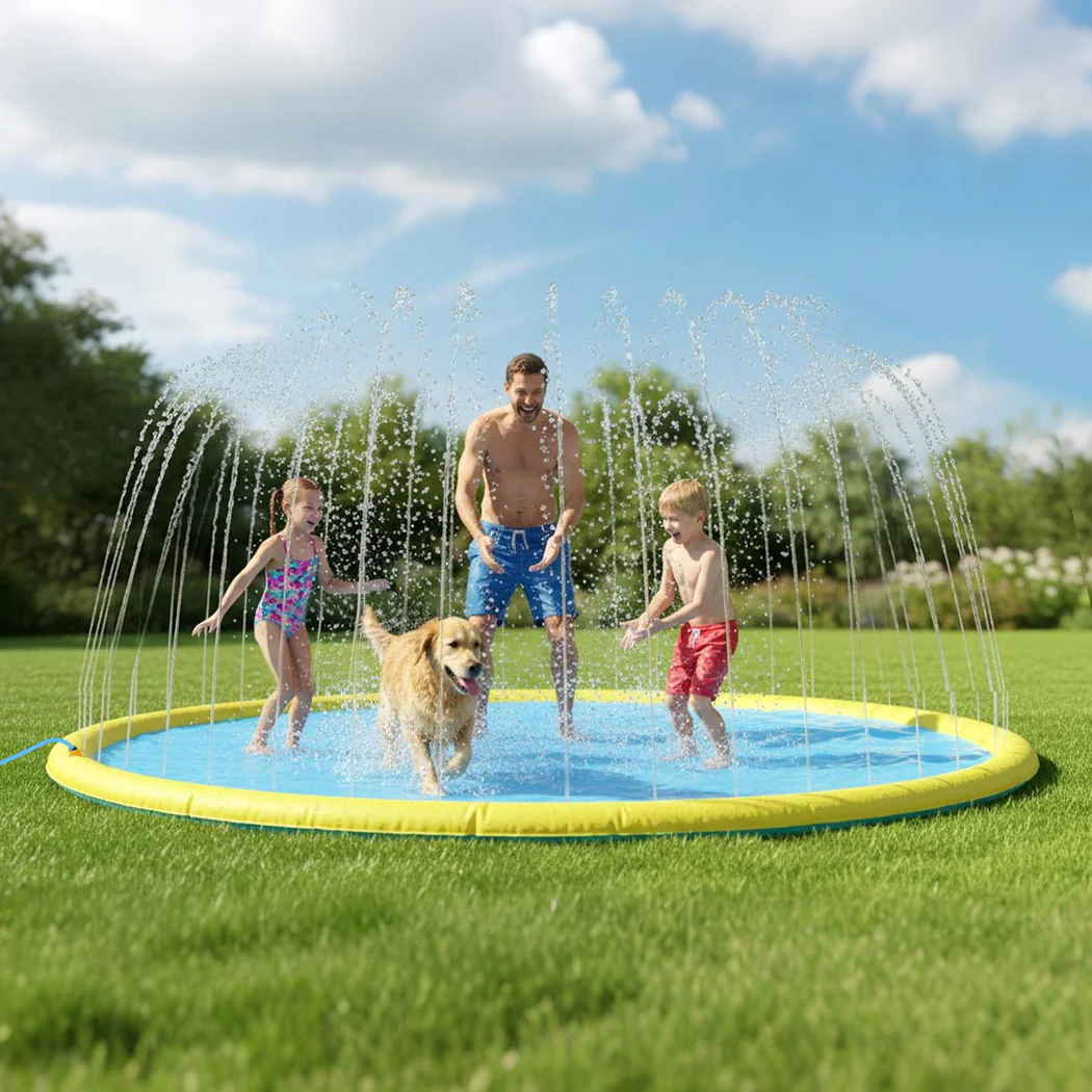 Pawz Splash Pad Kids Pet Sprinkler Water Play Mat 240cm - Image 7