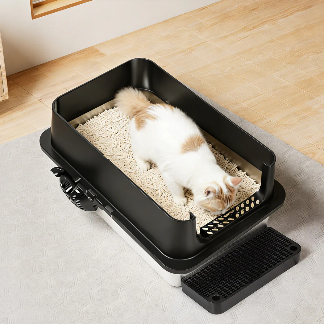 Pawz Stainless Steel Large Enclosed Cat Litter Box - Image 6