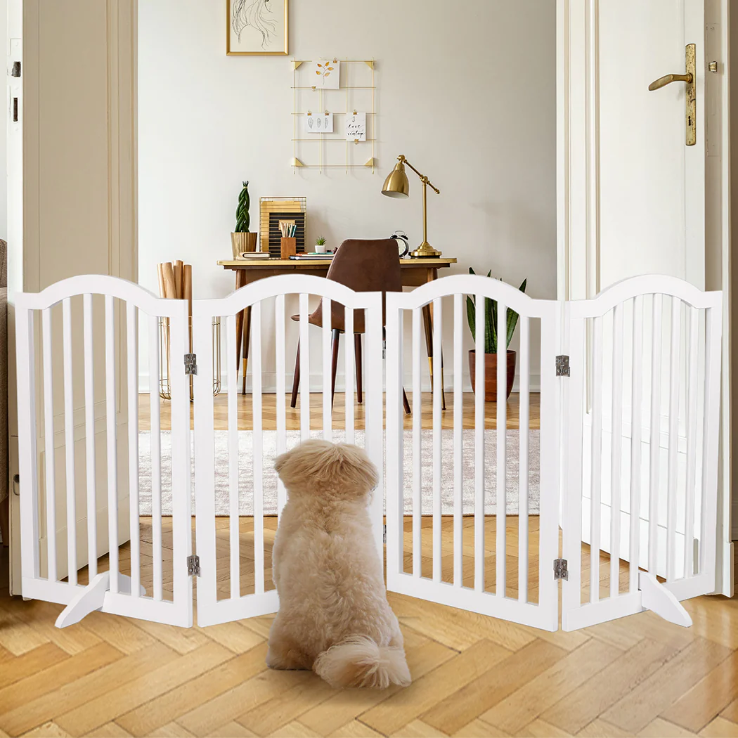 PaWz Wooden Pet Gate Dog Fence Safety White - Image 7