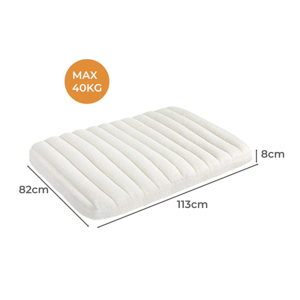 Pawz XL Size Orthopedic Dog Bed with Sherpa Plush Removable Cover in White - Image 2