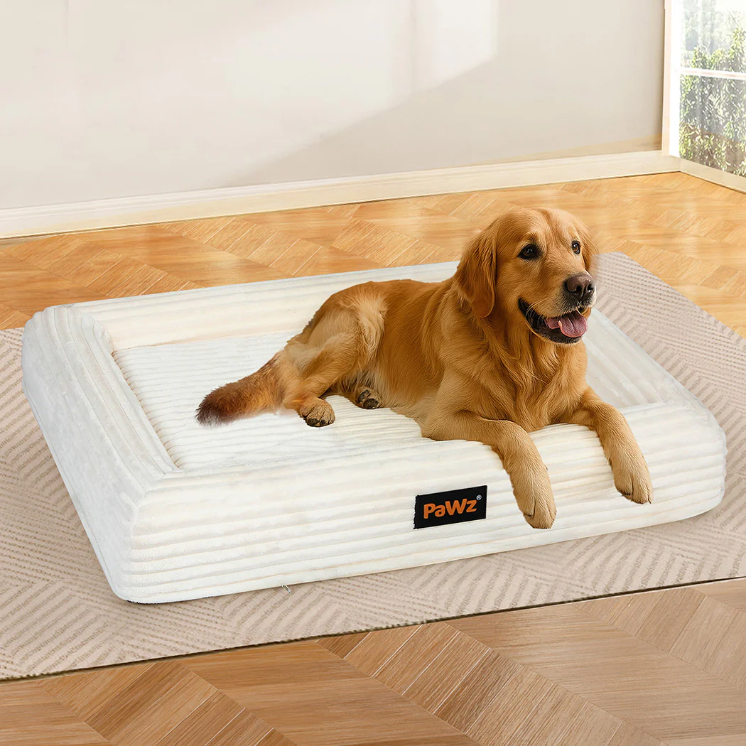 Pawz XXL Size Orthopedic Dog Bed with Corduroy Removable Cover Waterproof Washable Beige - Image 7