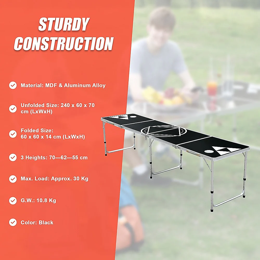 Professional 8ft Beer Pong Table Drinking Game - Image 11