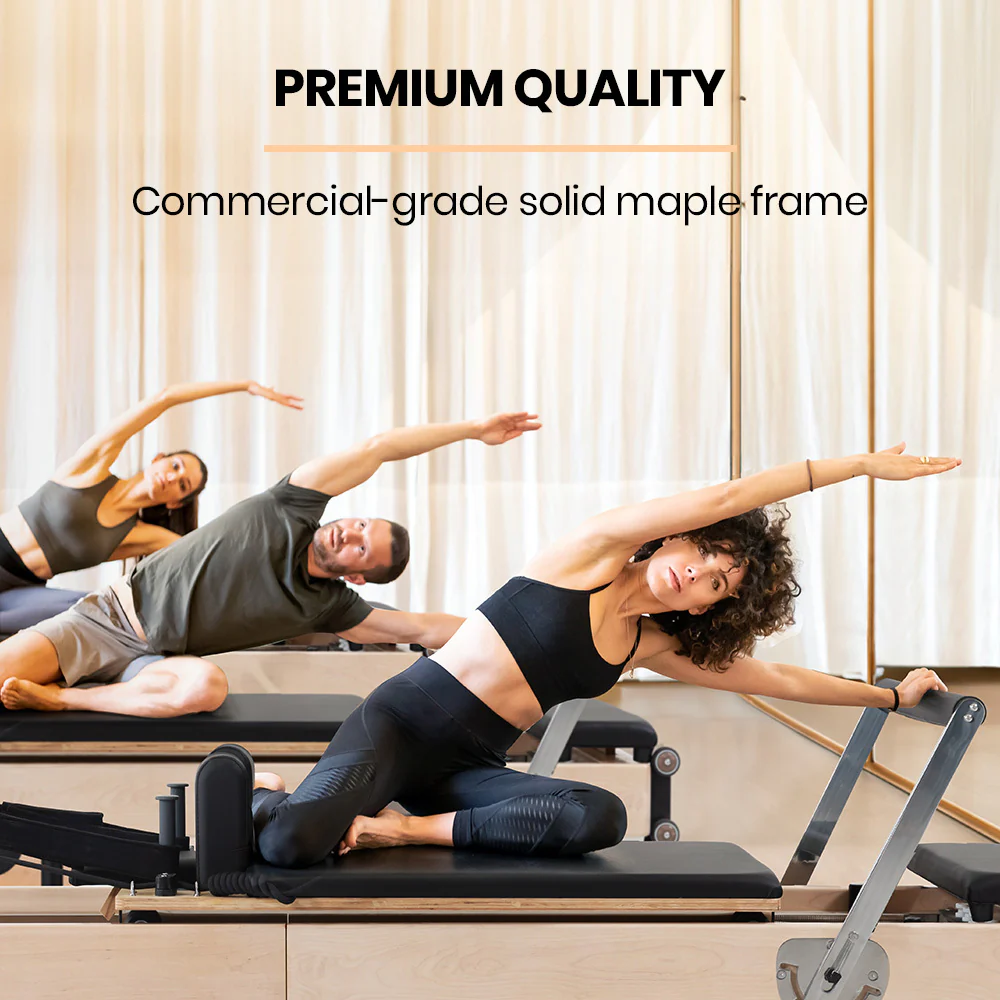 PROFLEX Wooden Pilates Reformer Machine, Stretch Bed with box and jump board accessories - Image 6