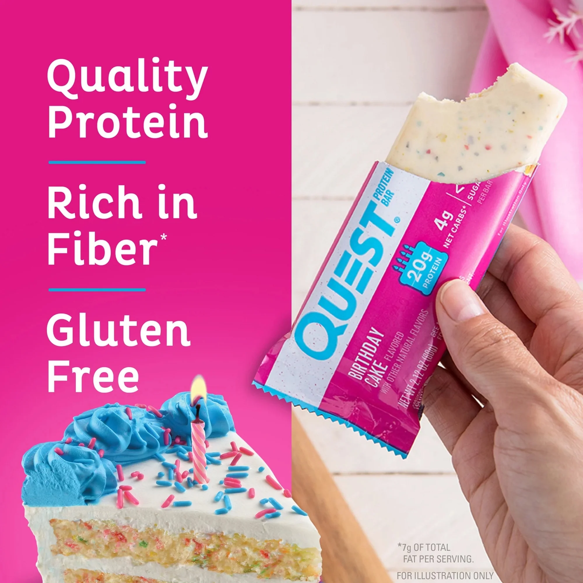 Quest Birthday Cake Protein Bars 12x60g x2 - Image 2