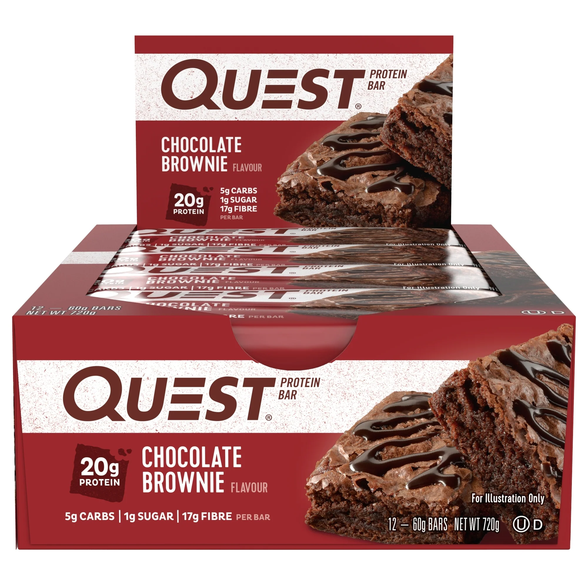 Quest Chocolate Brownie Protein Bars 12x60g - Image 2