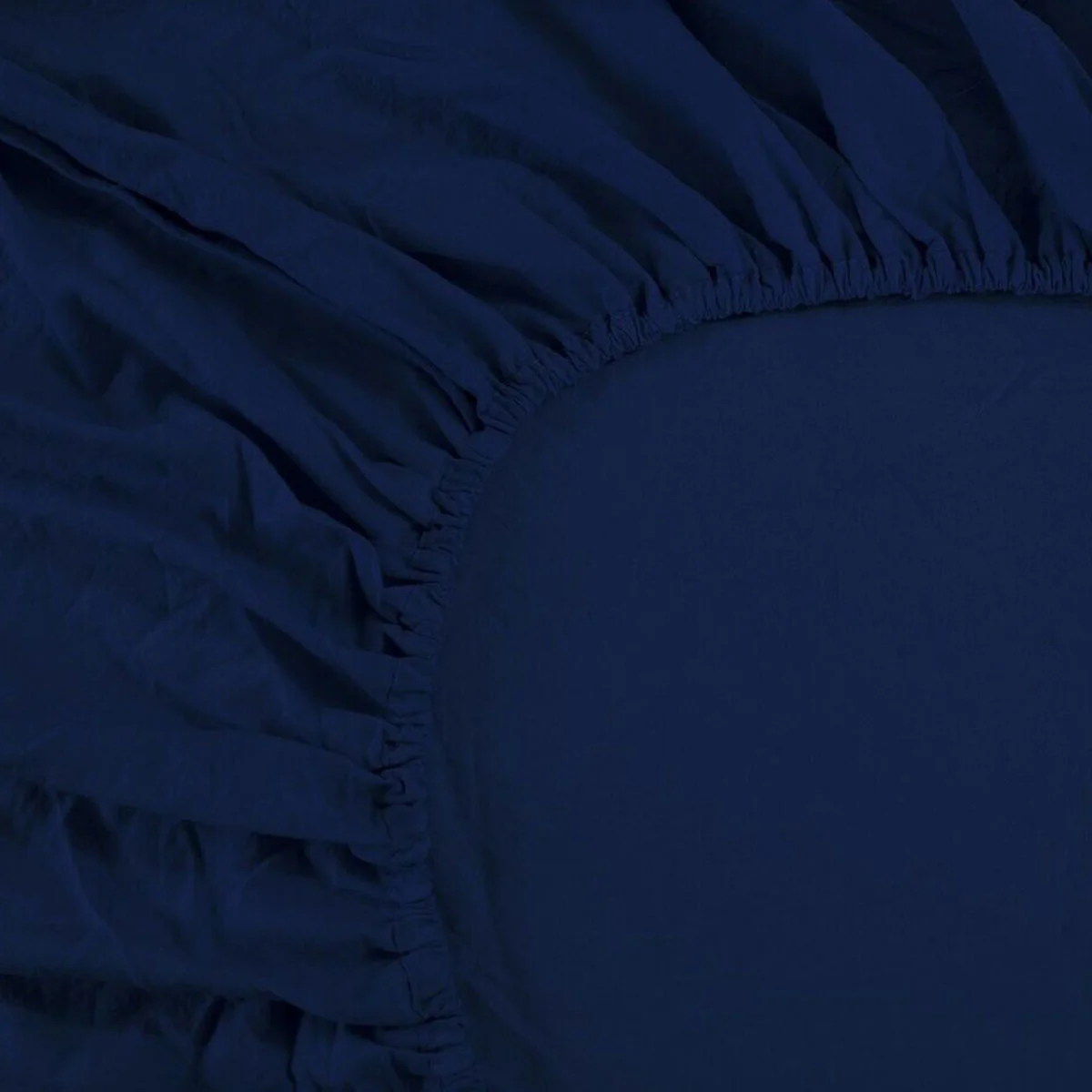 Ramesses 1000TC Linen Bamboo Fitted Sheet Combo Set Deep Blue Queen - Image 4