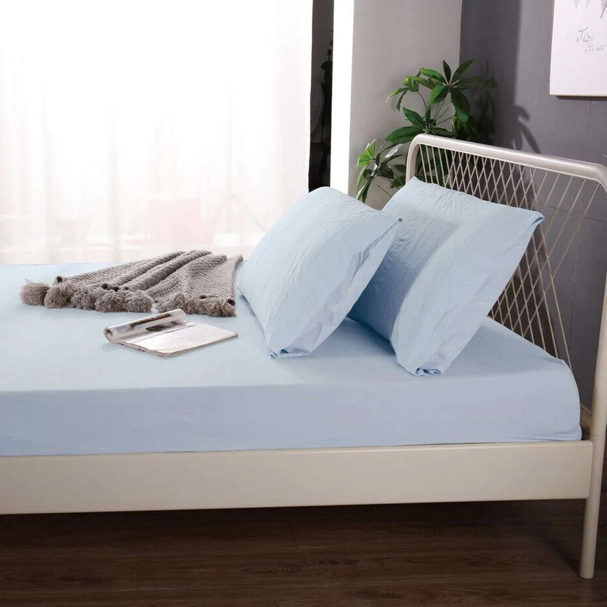 Ramesses 1000TC Linen Bamboo Fitted Sheet Combo Set Plein Air King - Image 3