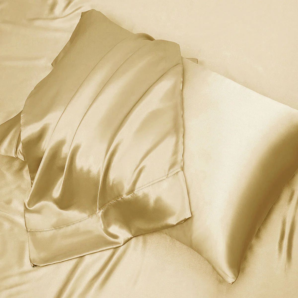 Ramesses Casablanca Satin Fitted Sheet Combo Set Champagne Queen - Image 3