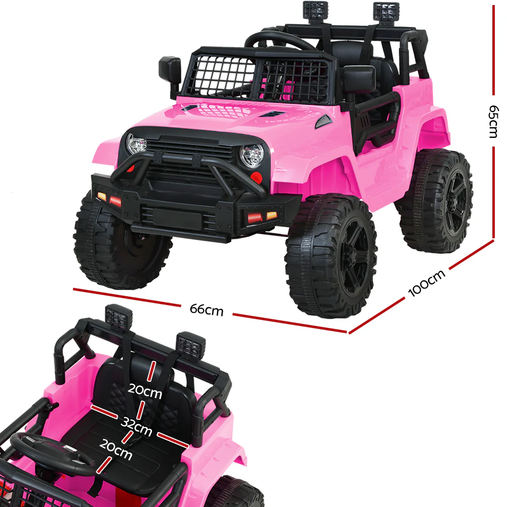 Rigo Kids Electric Ride On Car Jeep Toy Cars Remote 12V Pink - Image 2