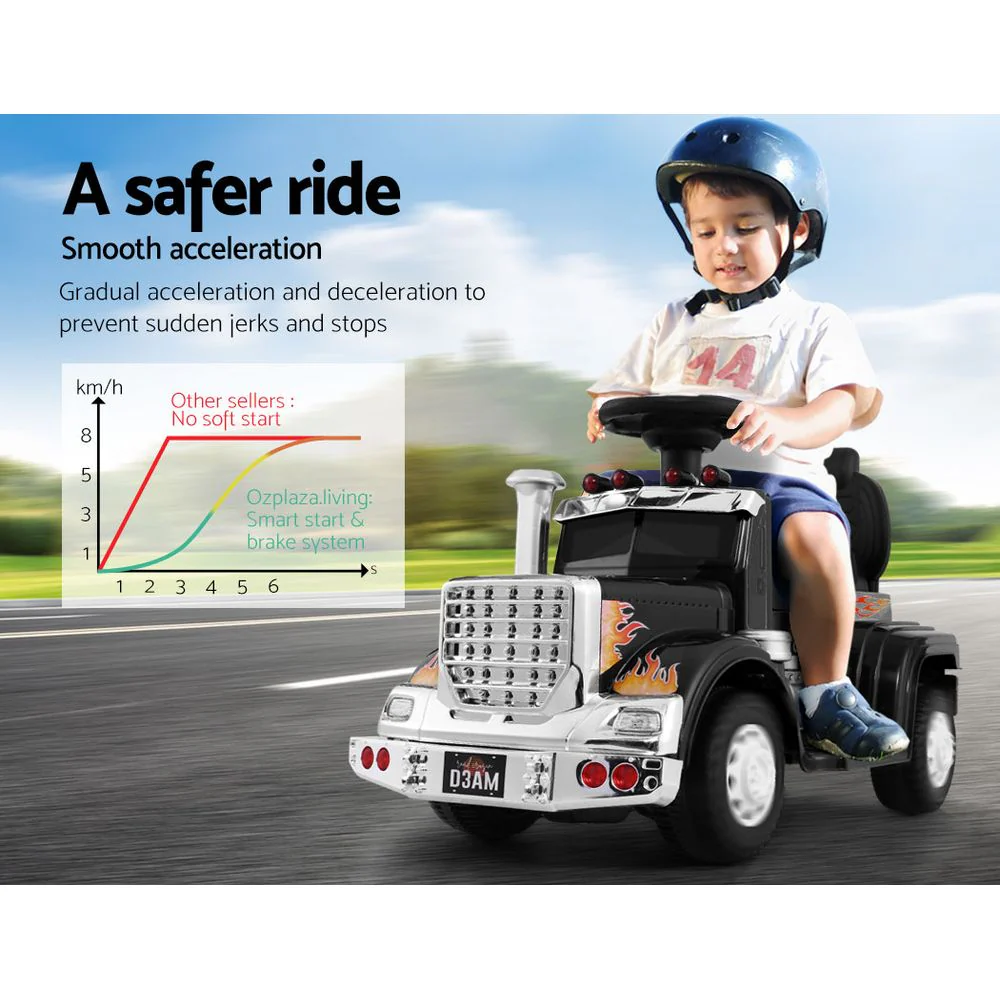 Rigo Kids Electric Ride On Car Truck Motorcycle Motorbike Toy Cars 6V Black - Image 4