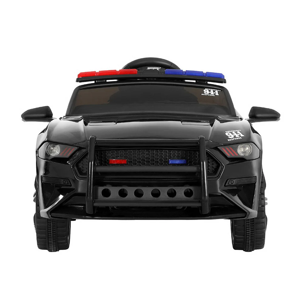 Rigo Kids Ride On Car Electric Patrol Police Cars Battery Powered Toys 12V Black - Image 4