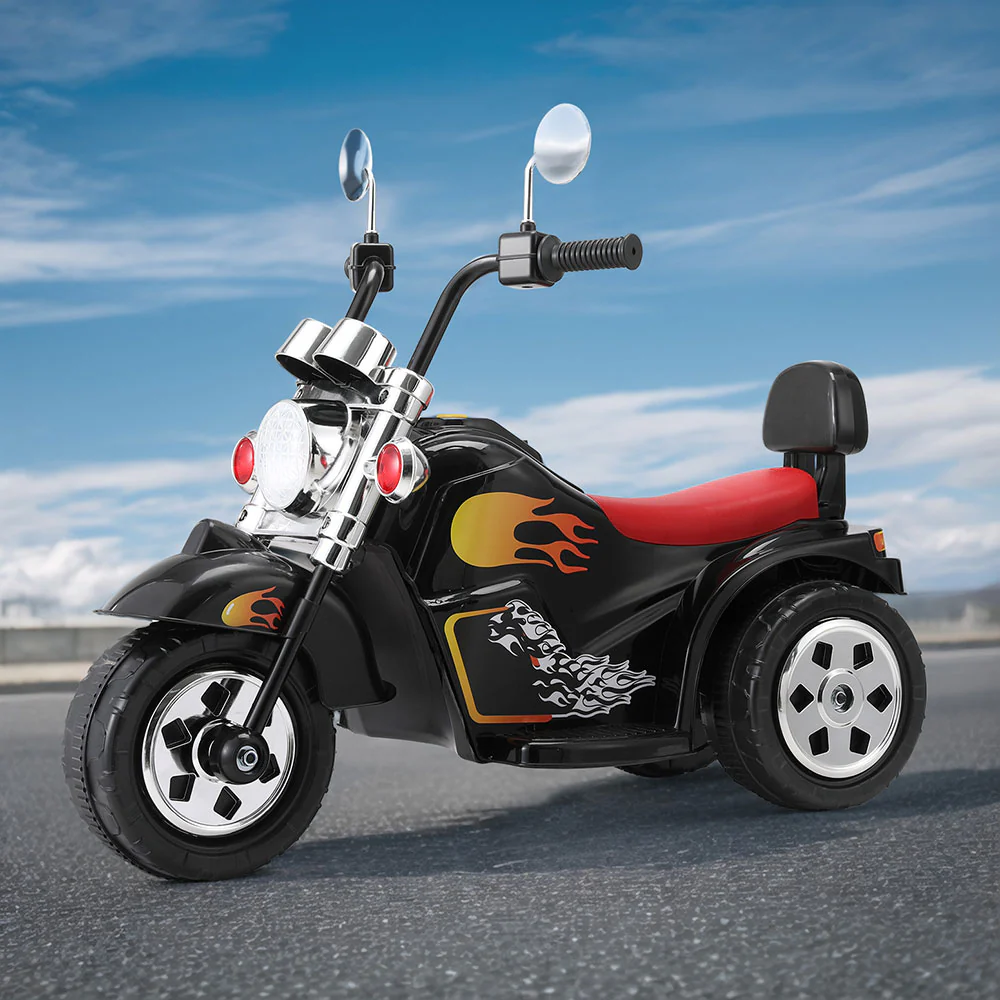 Rigo Kids Ride On Car Motorcycle Motorbike Electric Toys Horn Music 6V Black - Image 4