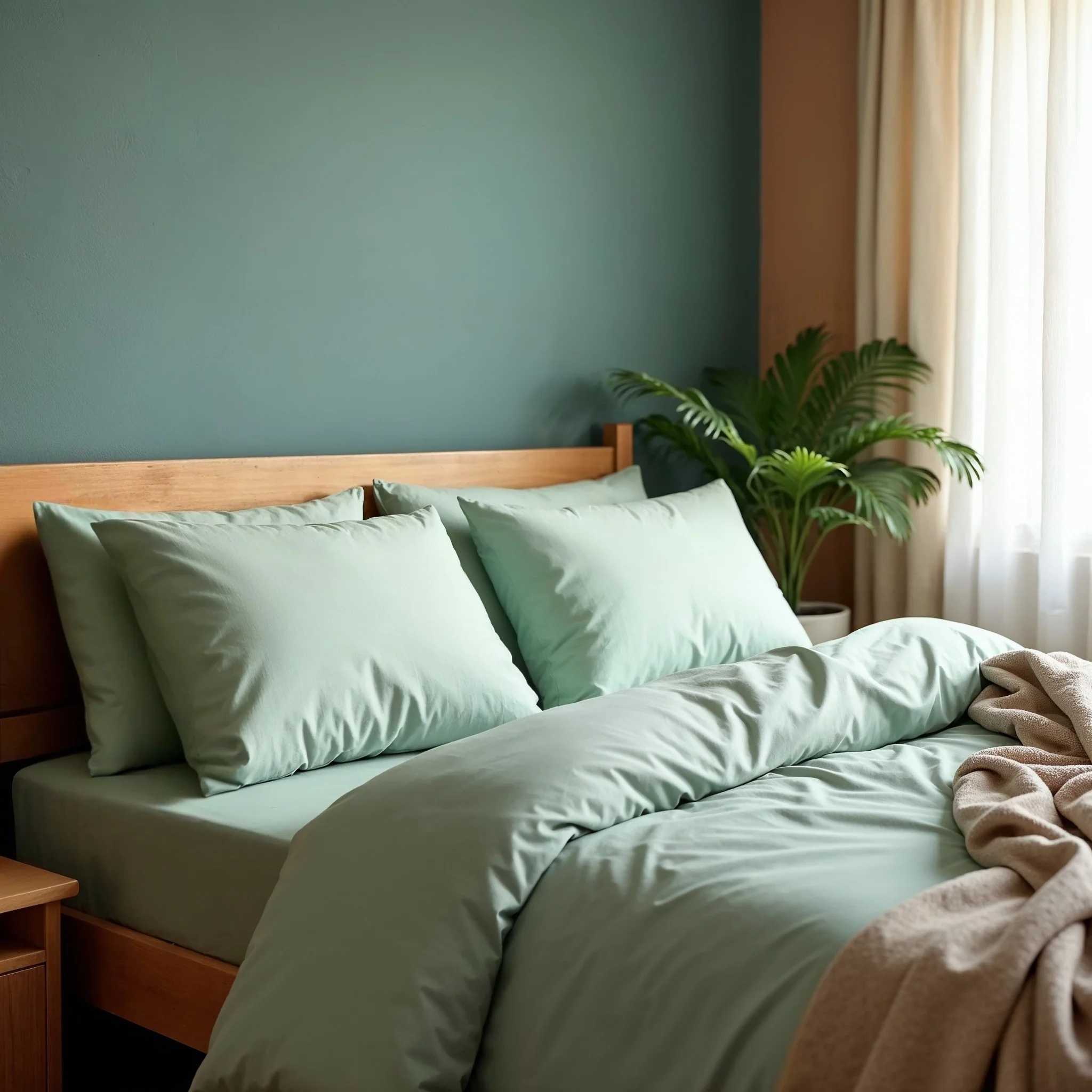 Royal Comfort 1000TC Cotton Blend Quilt Cover Set - King  Green Mist