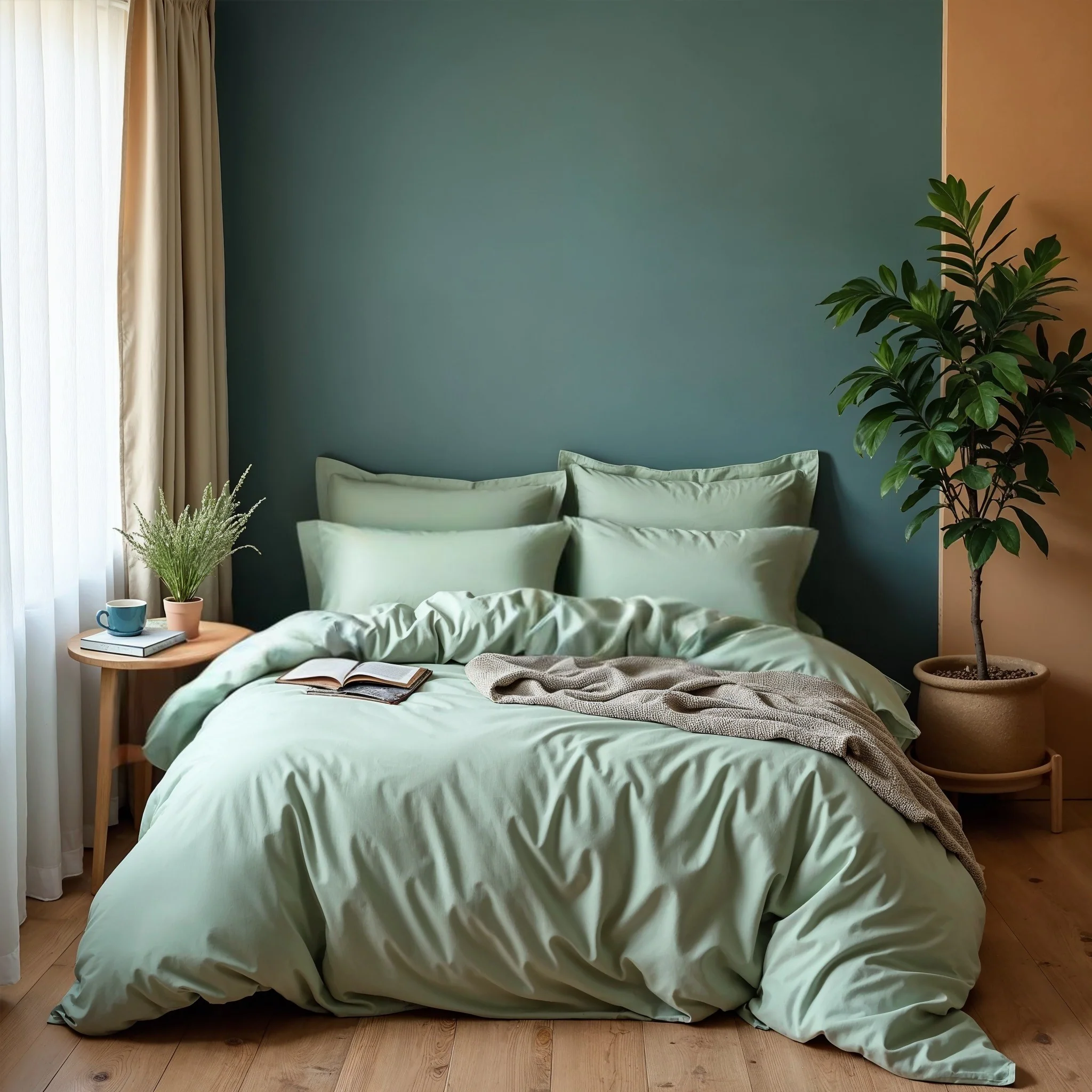 Royal Comfort 1000TC Cotton Blend Quilt Cover Set - King  Green Mist - Image 7