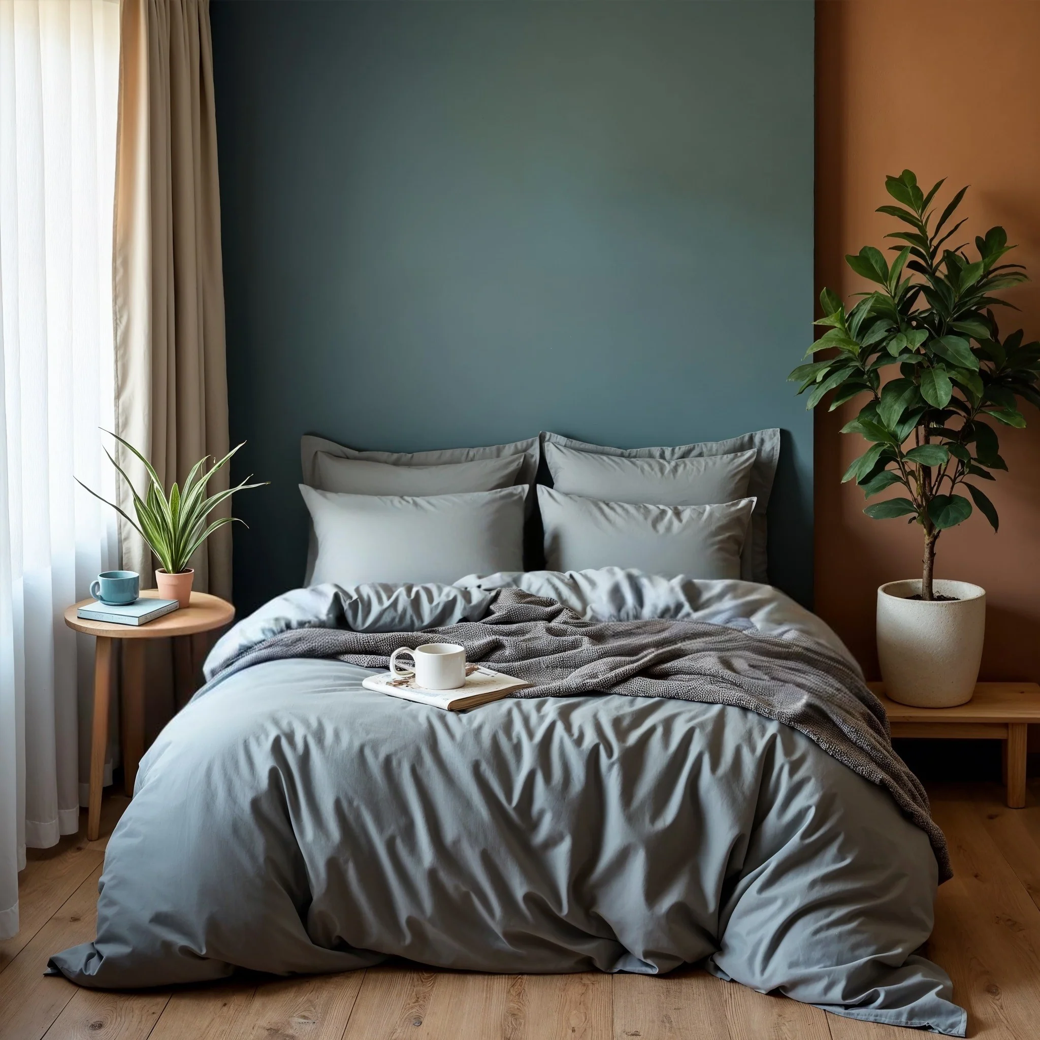 Royal Comfort 1000TC Cotton Blend Quilt Cover Sets Queen - Charcoal - Image 7