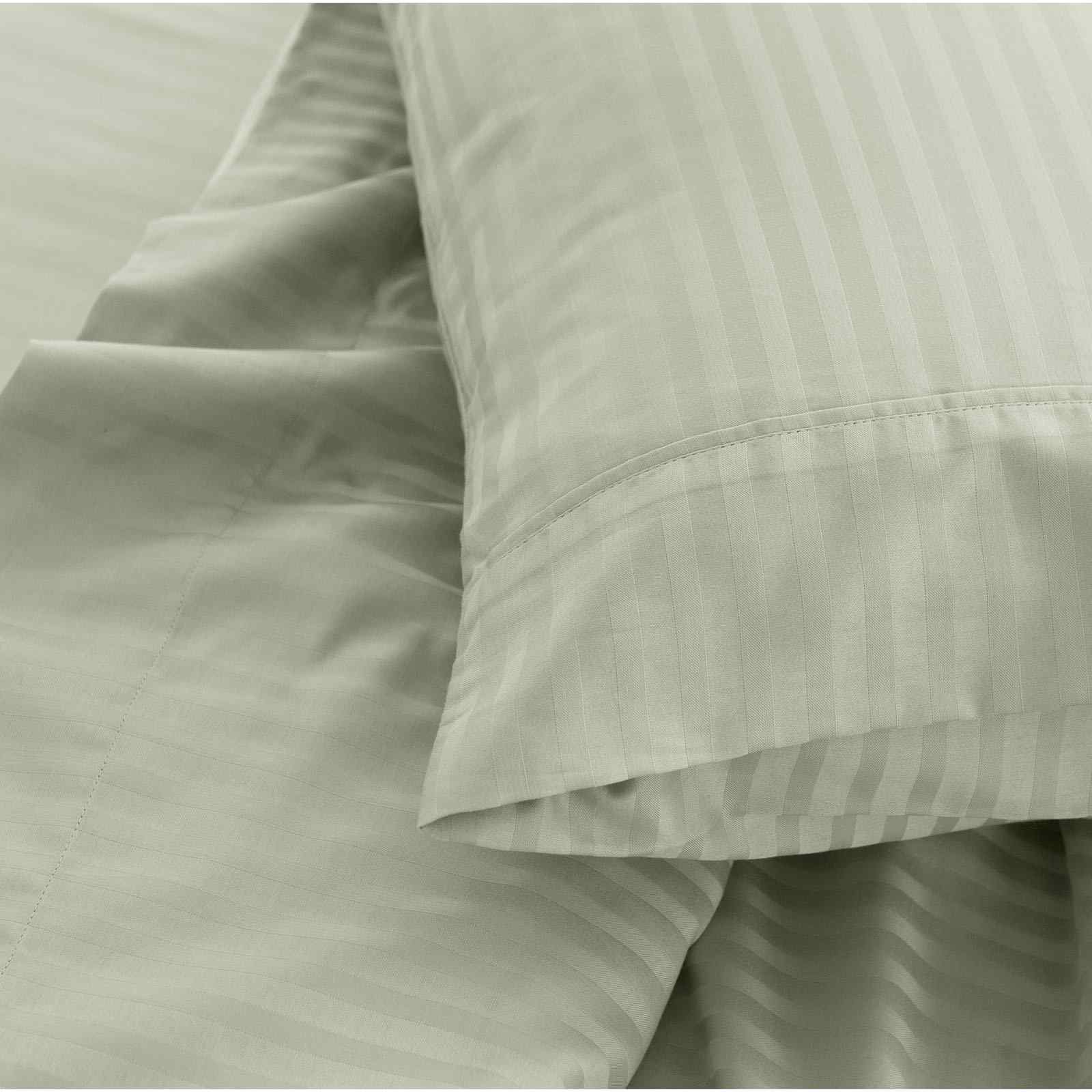 Royal Comfort 1200 Thread count Damask Stripe Cotton Blend sheet sets King Pebble - Image 4