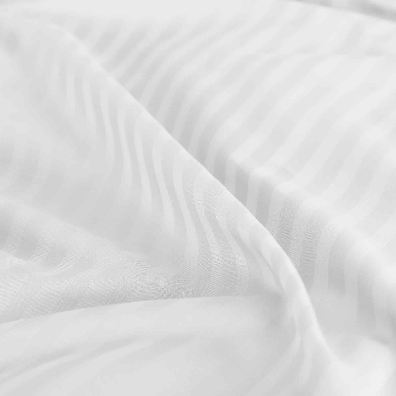 Royal Comfort 1200 Thread count Damask Stripe Cotton Blend sheet sets Queen White - Image 4