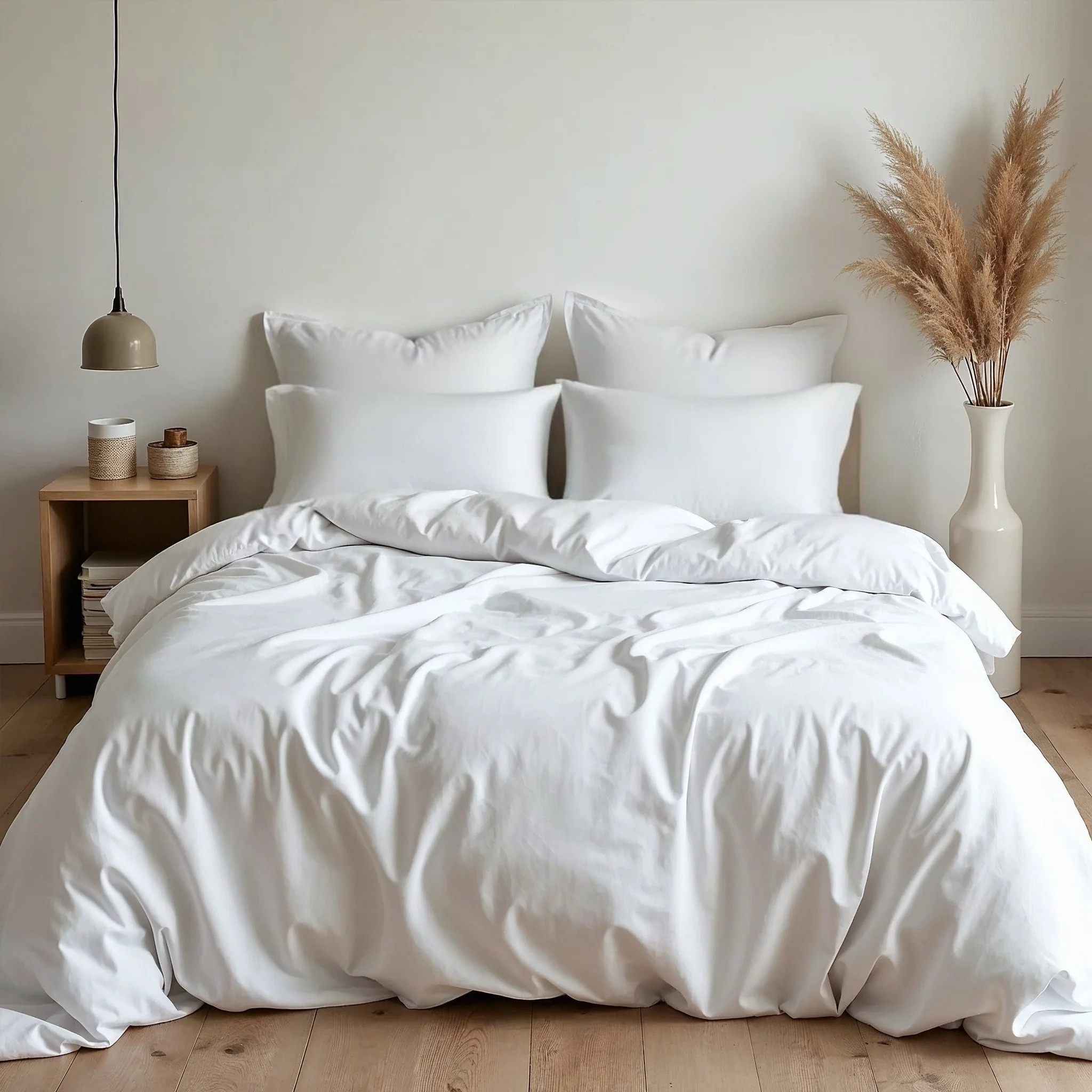 Royal Comfort 1500TC Cotton Rich Fitted 4 PC Sheet sets King White - Image 8