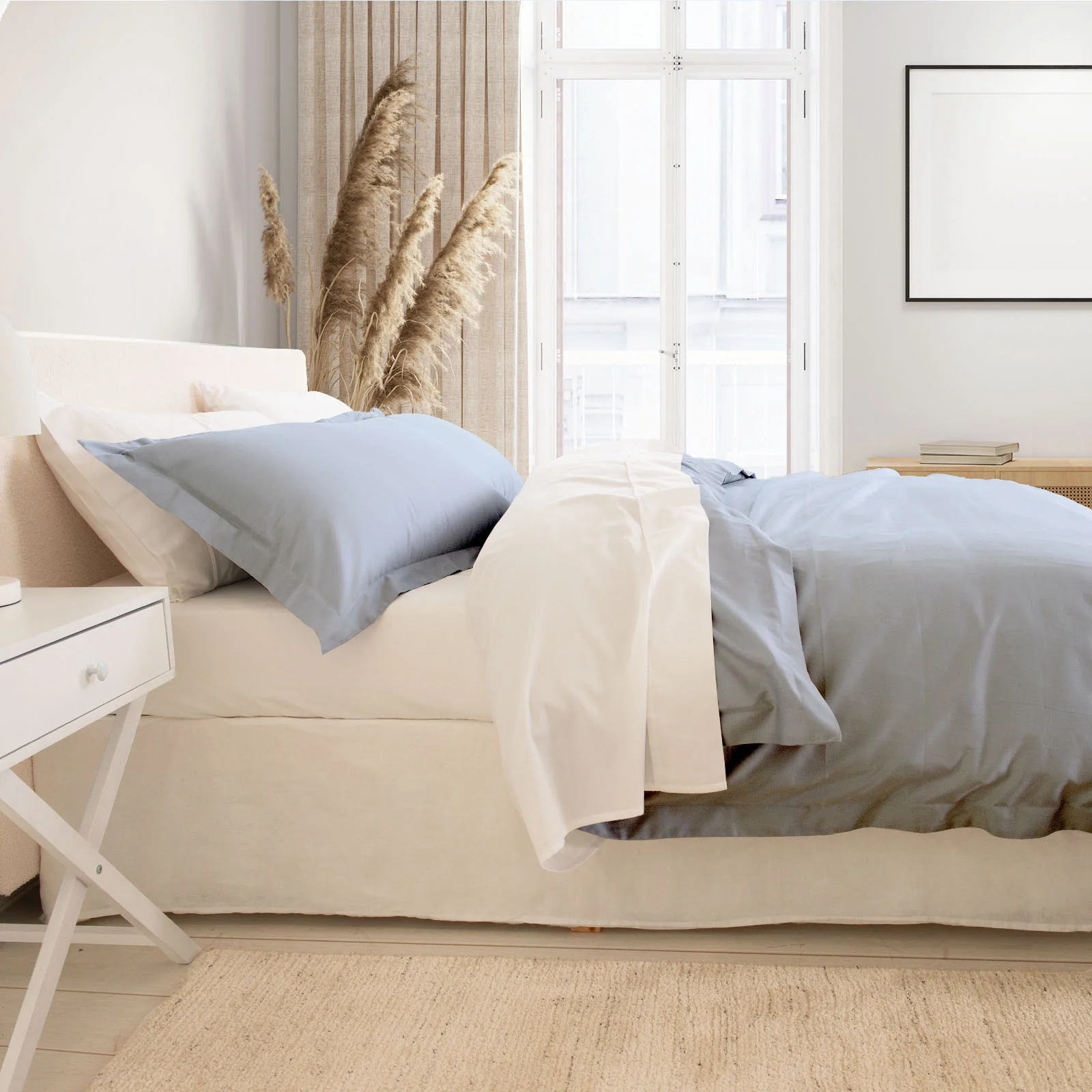 Royal Comfort - Balmain 1000TC Bamboo cotton Quilt Cover Sets (King) - Blue Fog - Image 2
