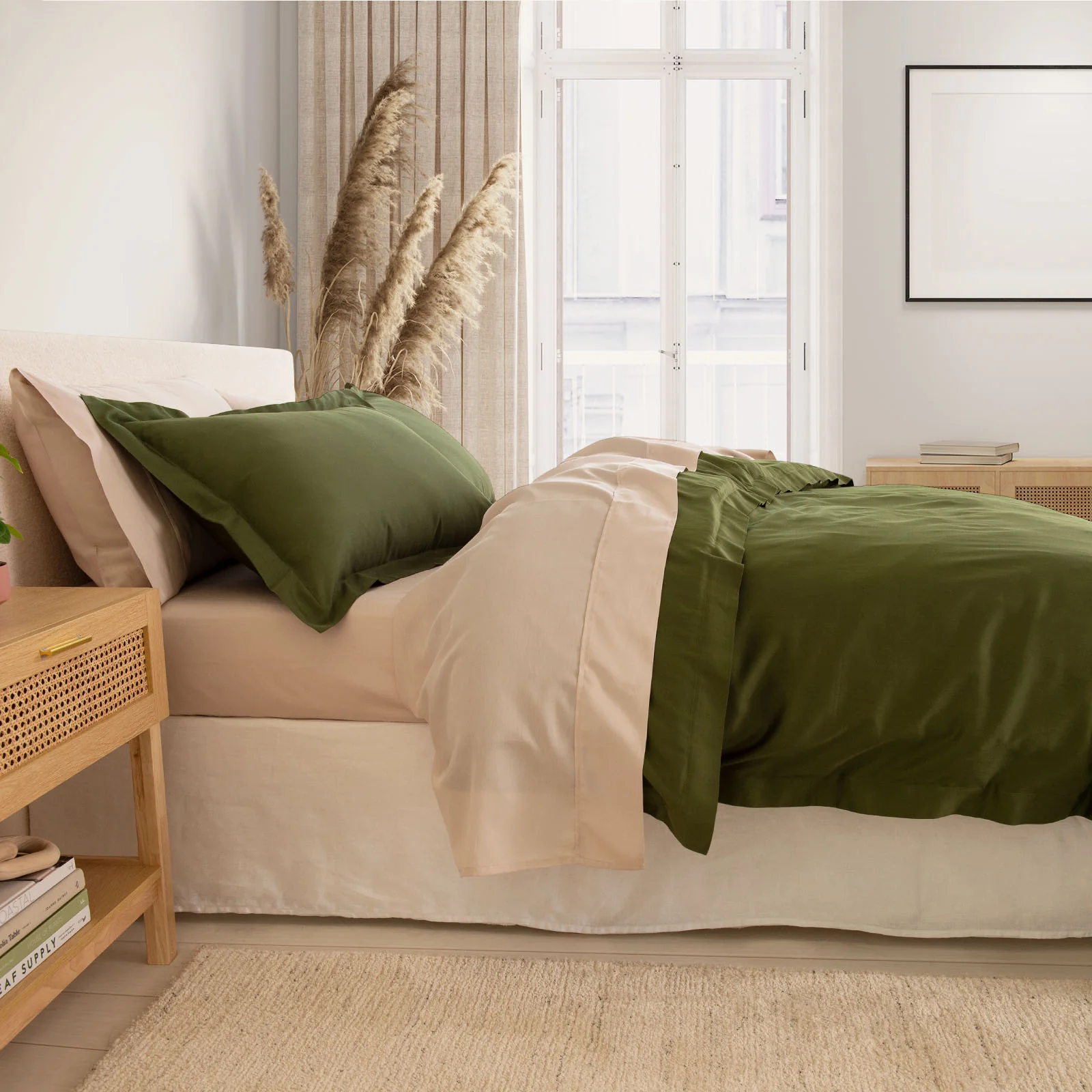 Royal Comfort - Balmain 1000TC Bamboo cotton Quilt Cover Sets (Queen) - Olive - Image 2