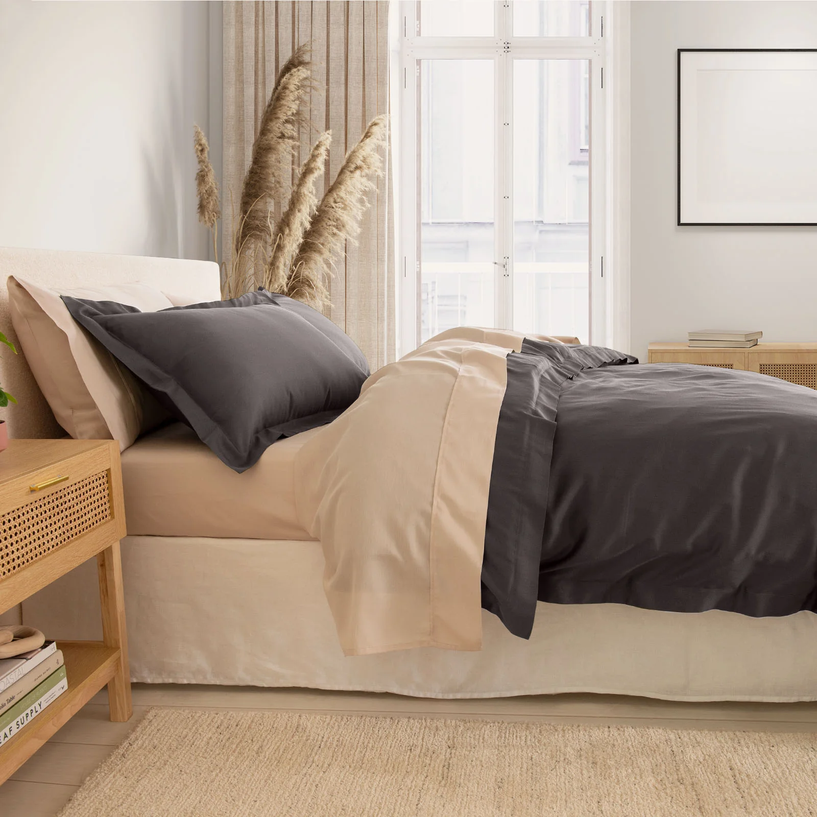 Royal Comfort - Balmain 1000TC Bamboo cotton Quilt Cover Sets (Queen) - Pewter - Image 2