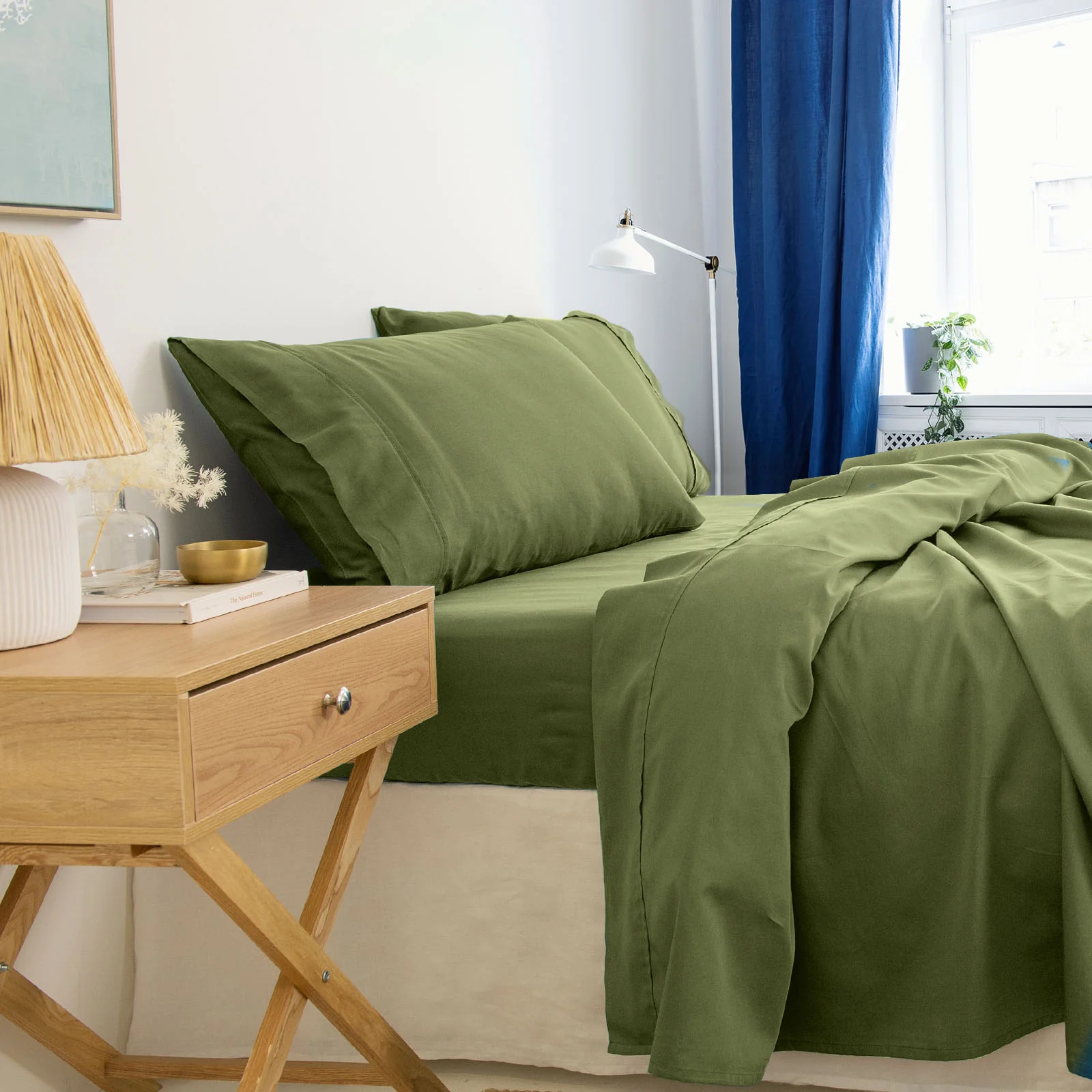 Royal Comfort - Balmain 1000TC Bamboo cotton Sheet Sets (King) - Olive - Image 2
