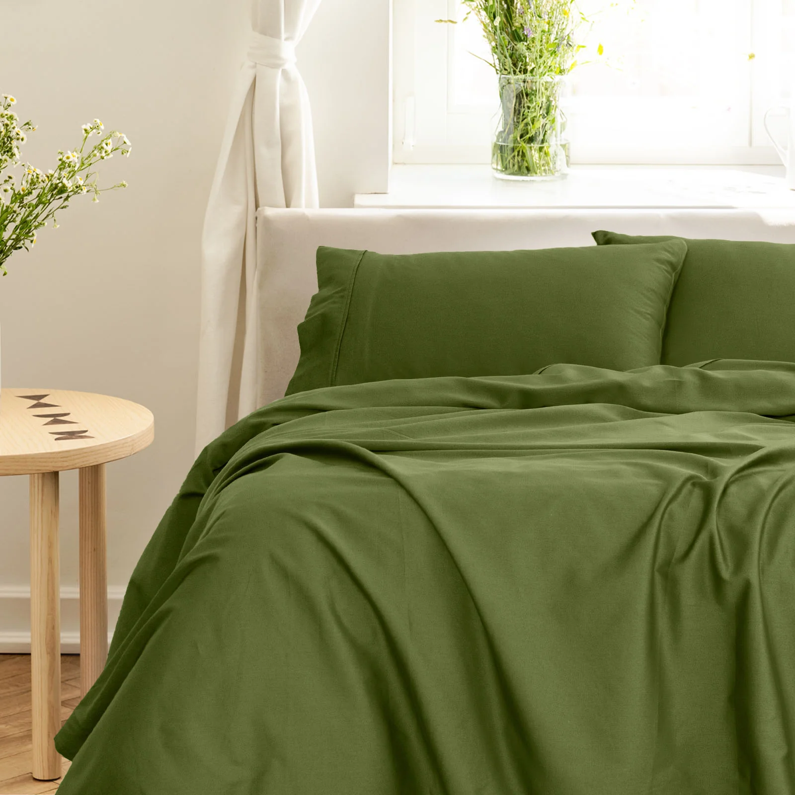 Royal Comfort - Balmain 1000TC Bamboo cotton Sheet Sets (King) - Olive - Image 5