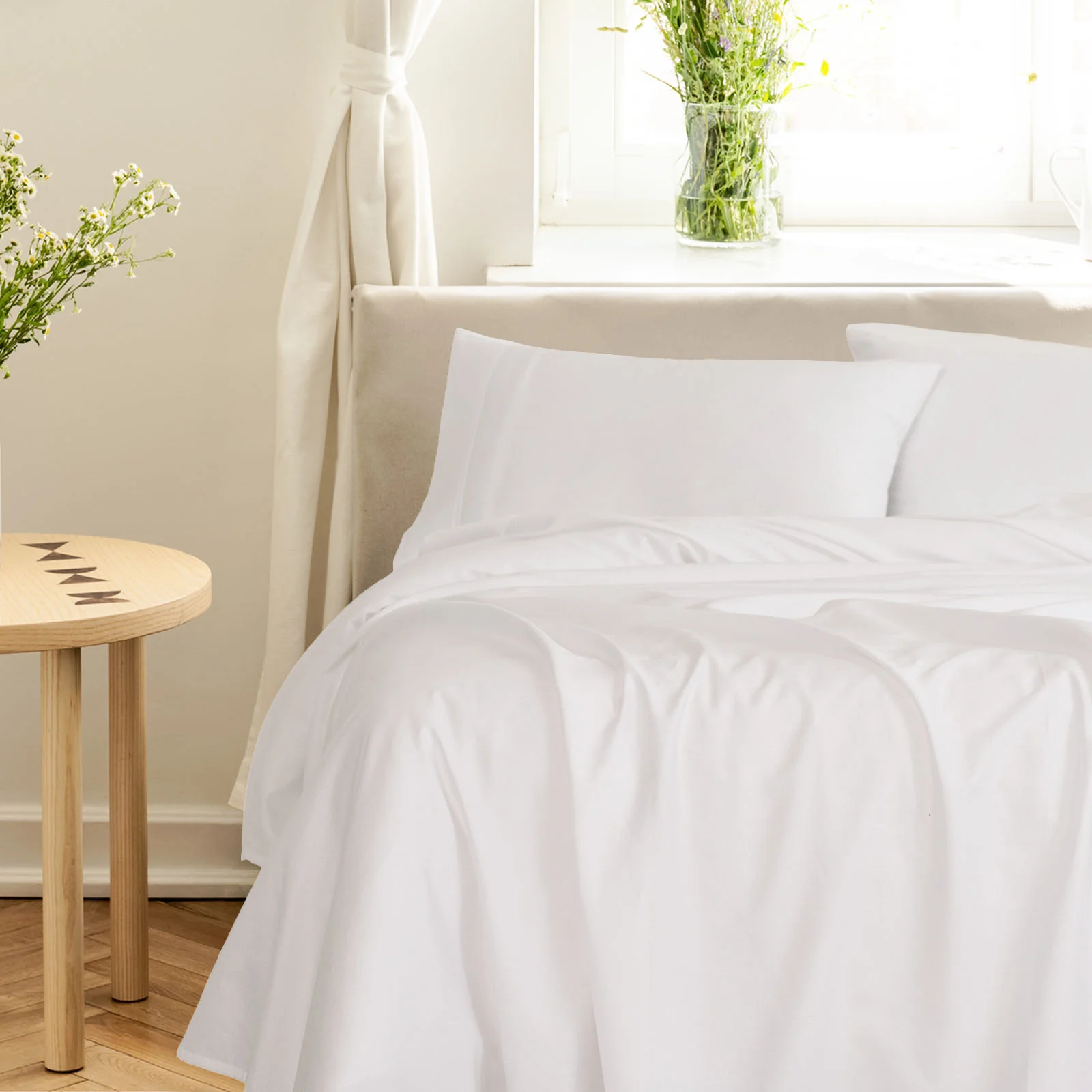 Royal Comfort - Balmain 1000TC Bamboo cotton Sheet Sets (King) - White - Image 6