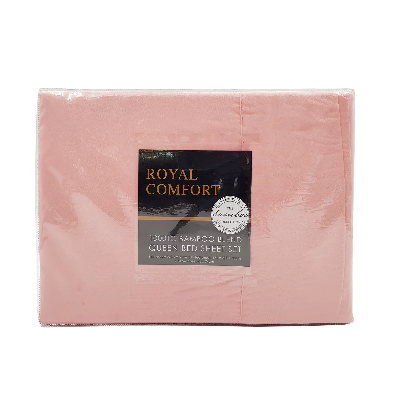 Royal Comfort Bamboo Blended Sheet Set Blush - Queen - Image 3