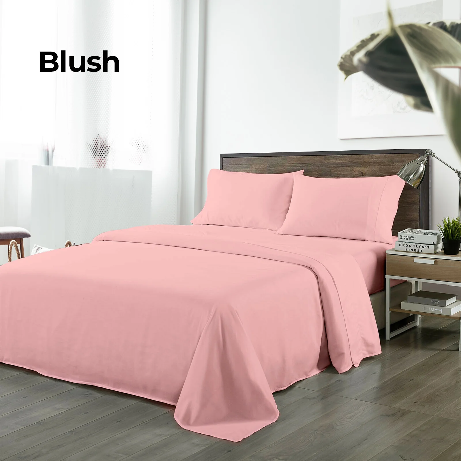 Royal Comfort Bamboo Blended Sheet Set Blush - Queen - Image 4