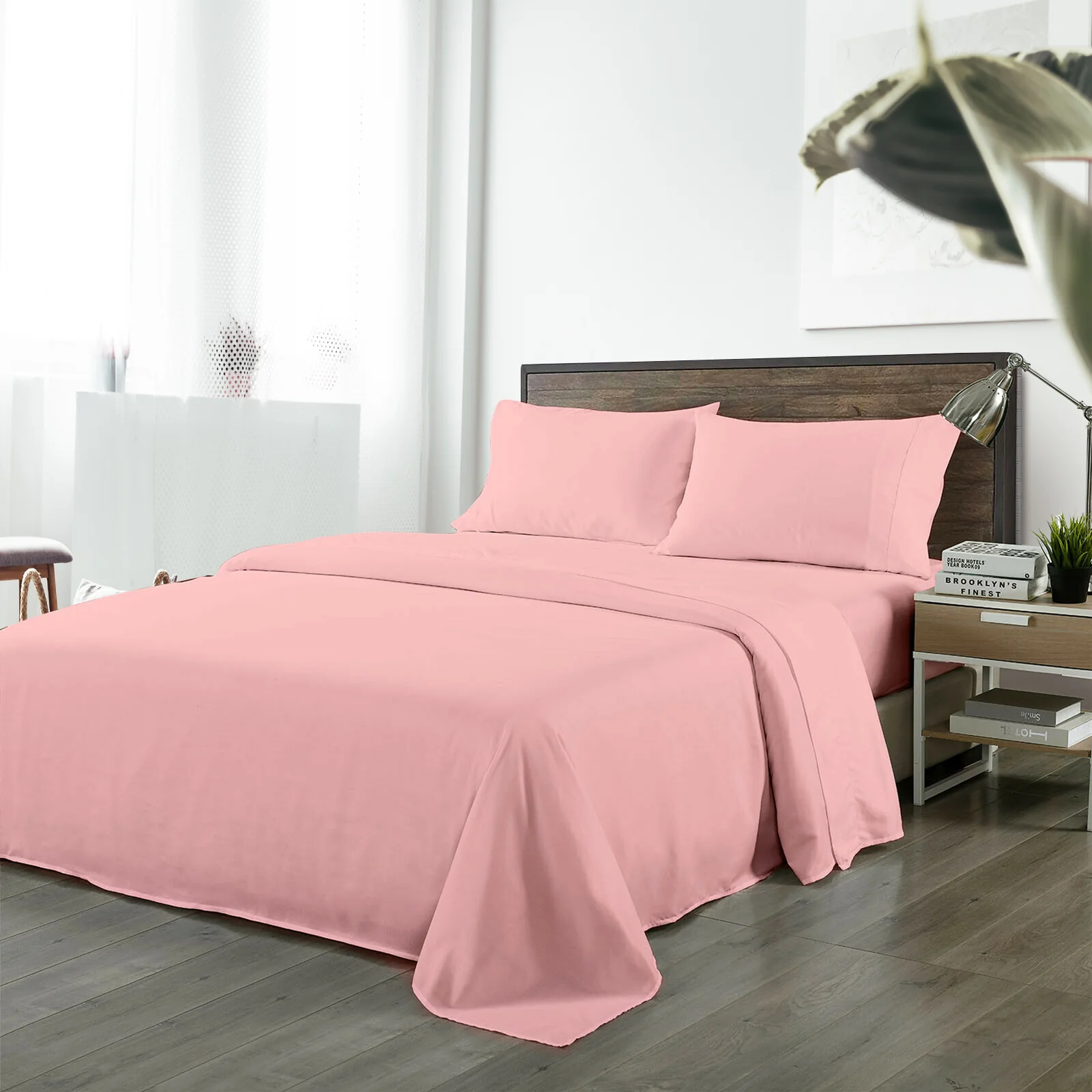 Royal Comfort Bamboo Blended Sheet Set Blush - Queen - Image 6
