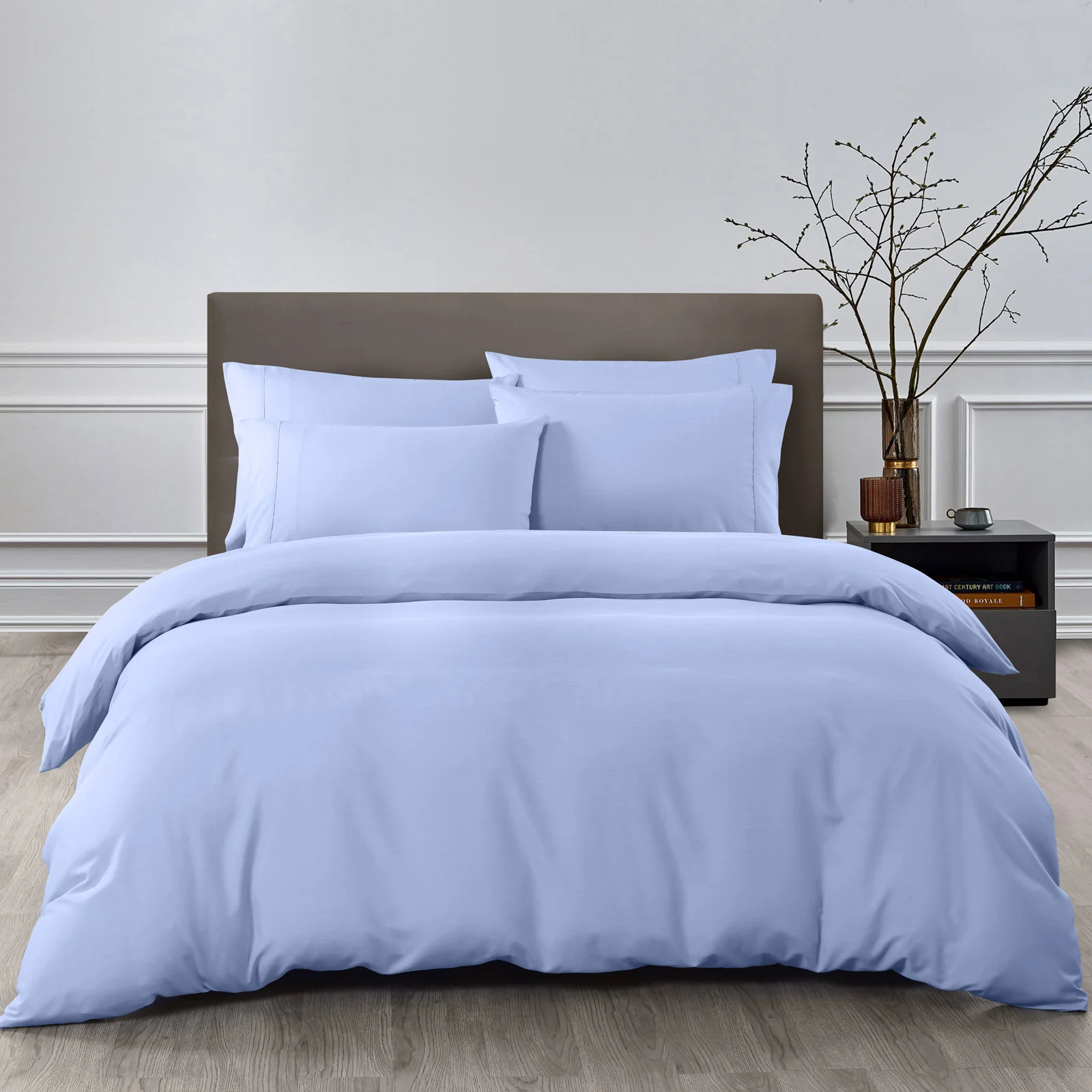 Royal Comfort Bamboo Cooling 2000TC 6-Piece Combo Set -Double-Light Blue - Image 5