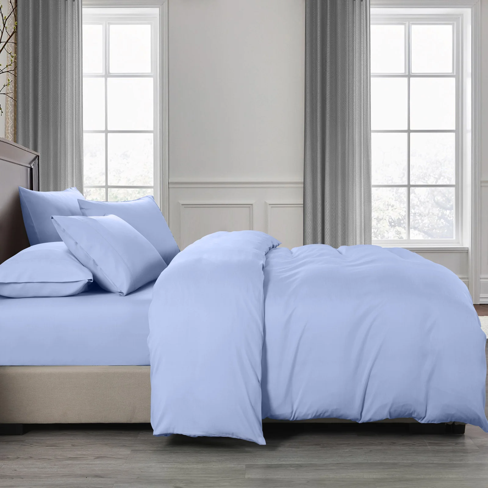 Royal Comfort Bamboo Cooling 2000TC 6-Piece Combo Set -King-Light Blue - Image 3