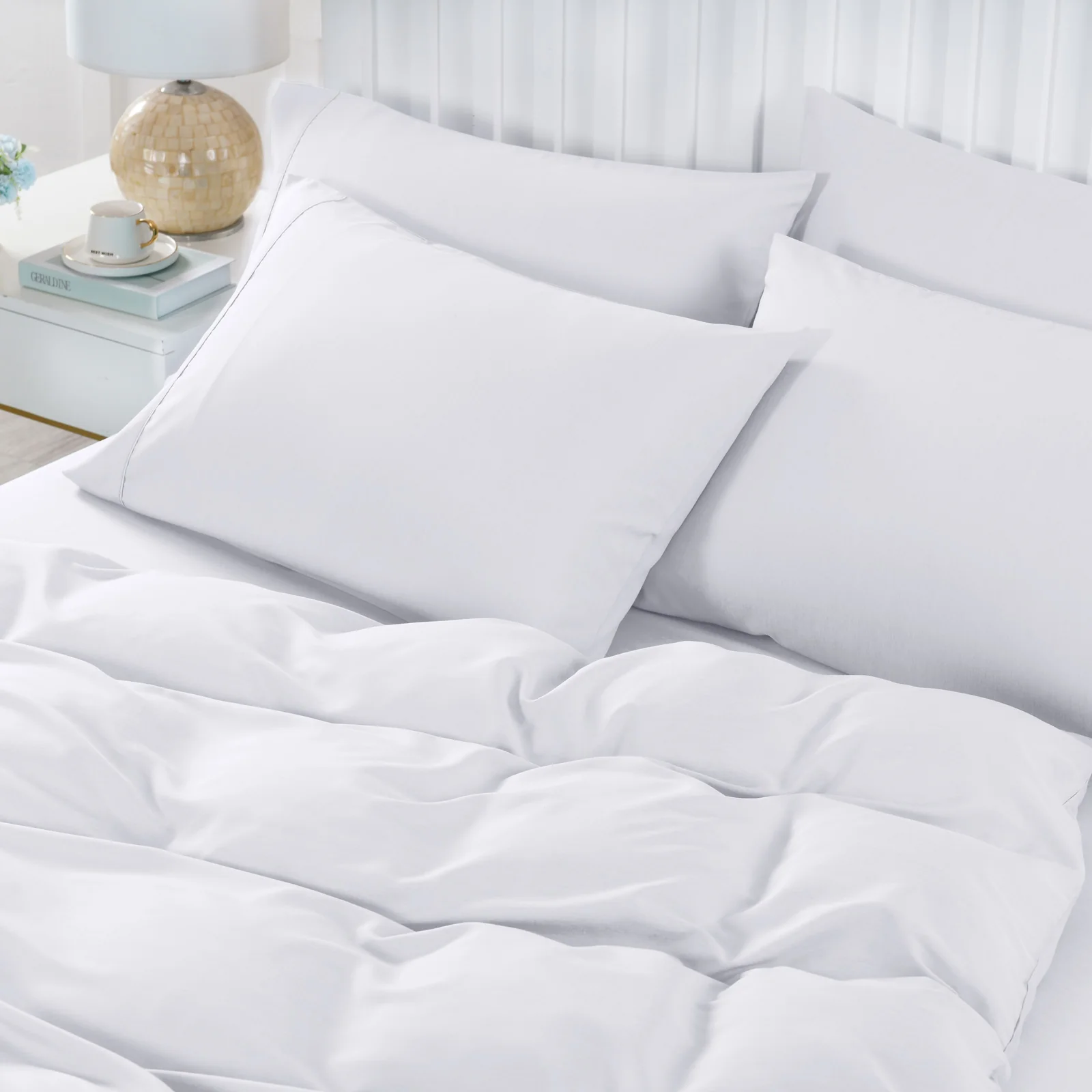Royal Comfort Bamboo Cooling 2000TC 6-Piece Combo Set -King-White - Image 2