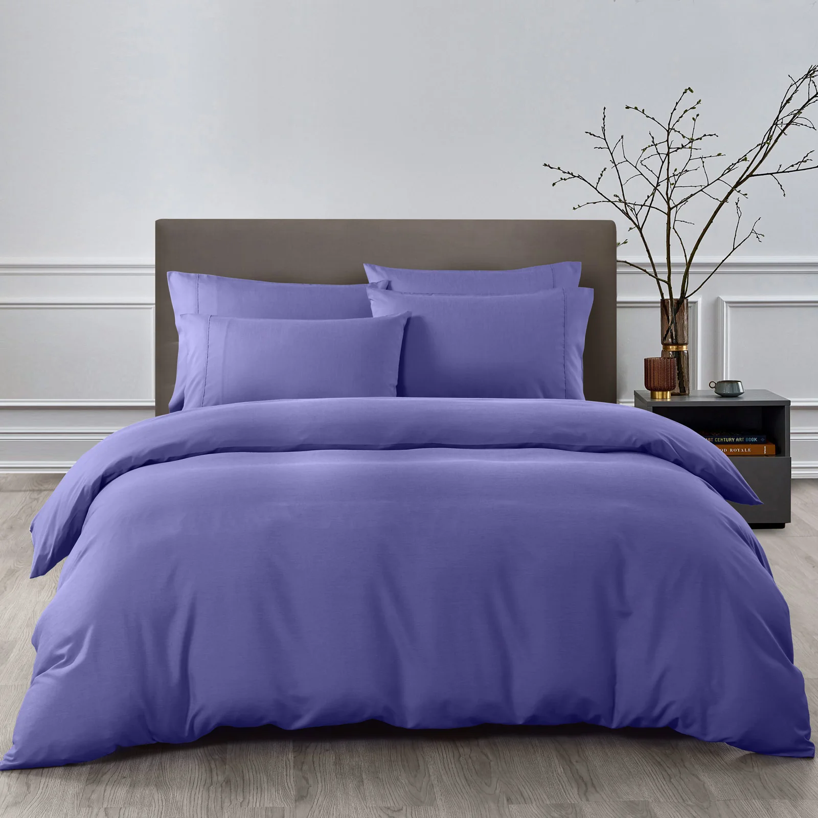 Royal Comfort Bamboo Cooling 2000TC Quilt Cover Set - King-Royal Blue - Image 4