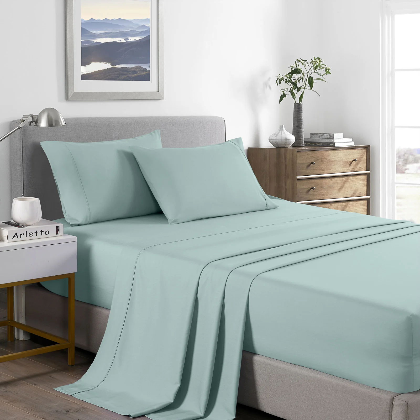 Royal Comfort Bamboo Cooling 2000TC Sheet Set - King-Frost - Image 4