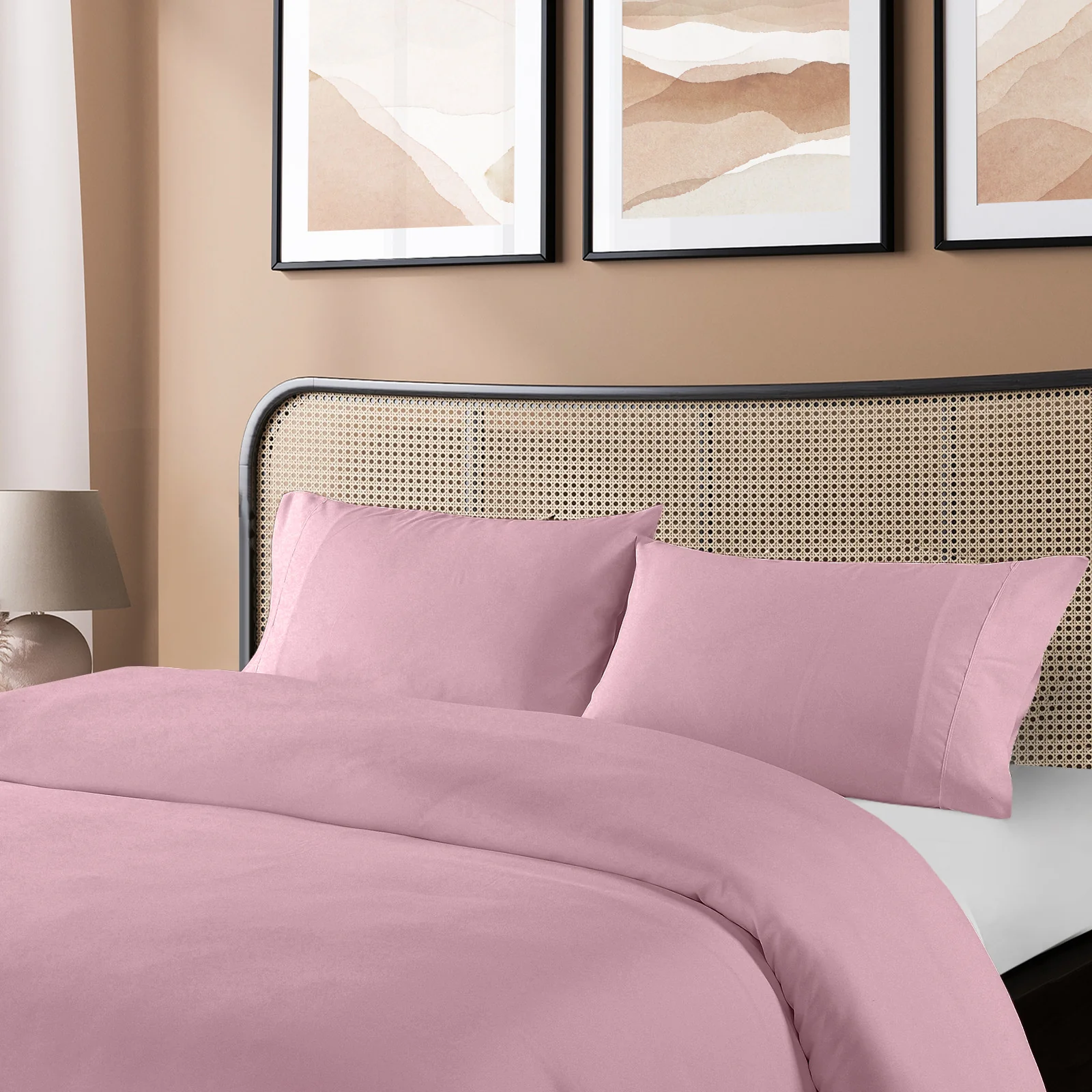 Royal Comfort Blended Bamboo Quilt Cover Sets -Blush-Queen