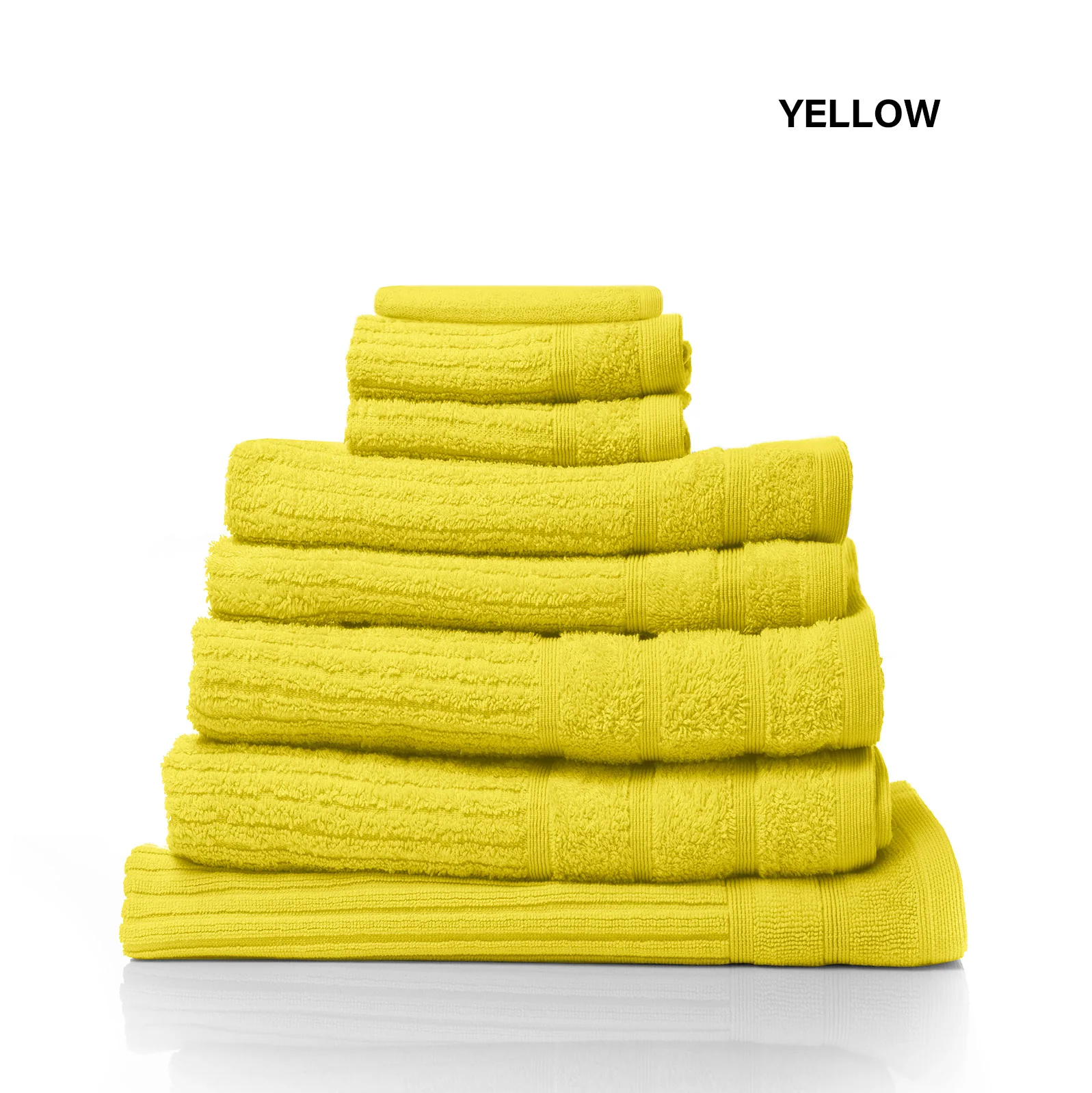 Royal Comfort Eden Egyptian Cotton 600 GSM 8 Piece Towel Pack Yellow - Image 4