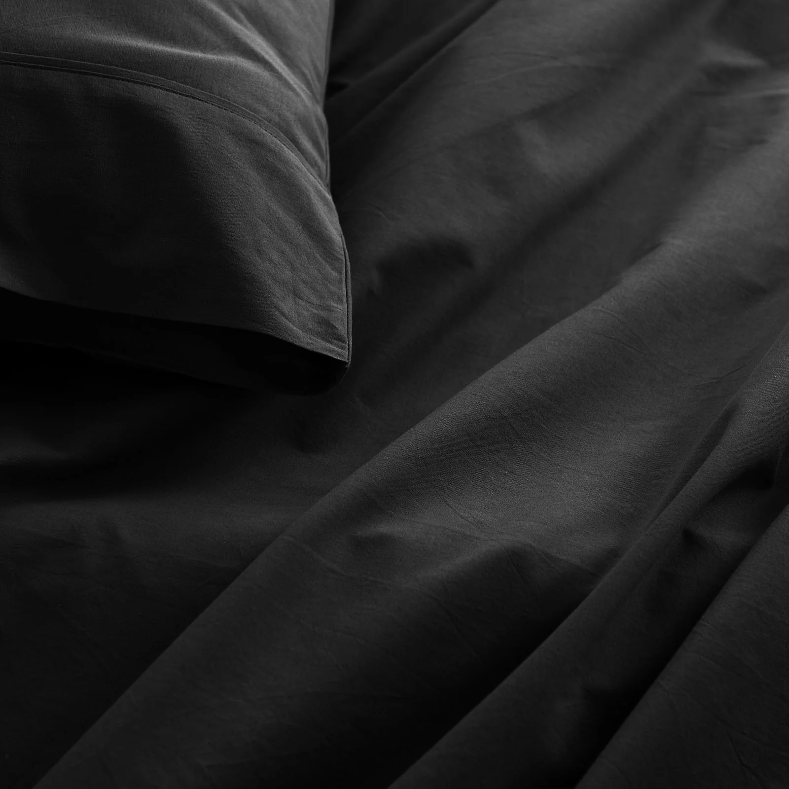 Royal Comfort Vintage Washed 100 % Cotton Sheet Set Double - Charcoal - Image 3