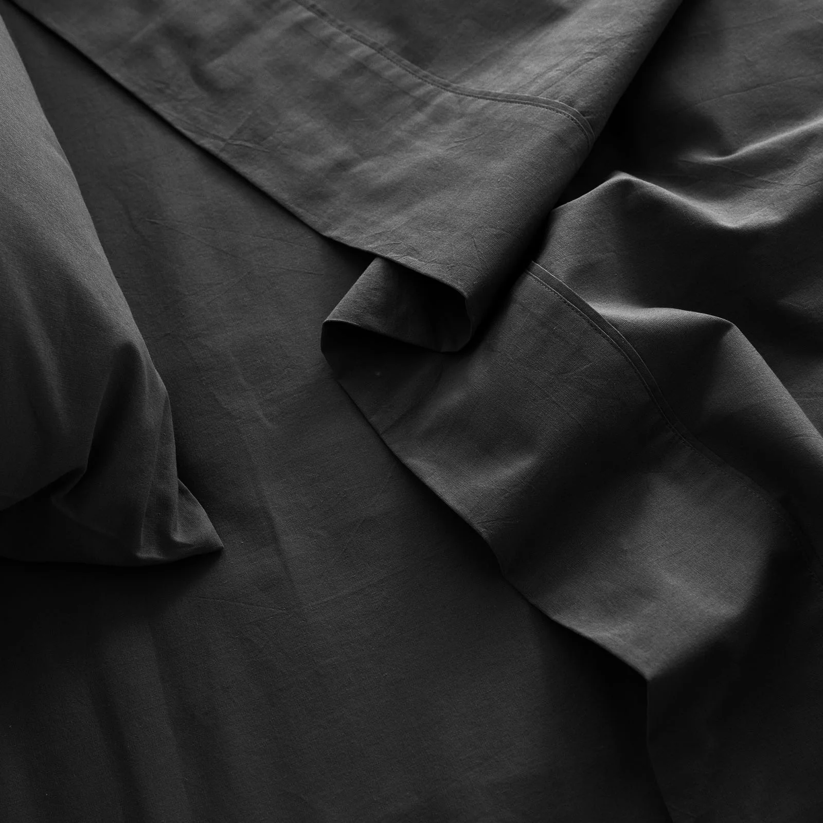 Royal Comfort Vintage Washed 100 % Cotton Sheet Set Double - Charcoal - Image 4