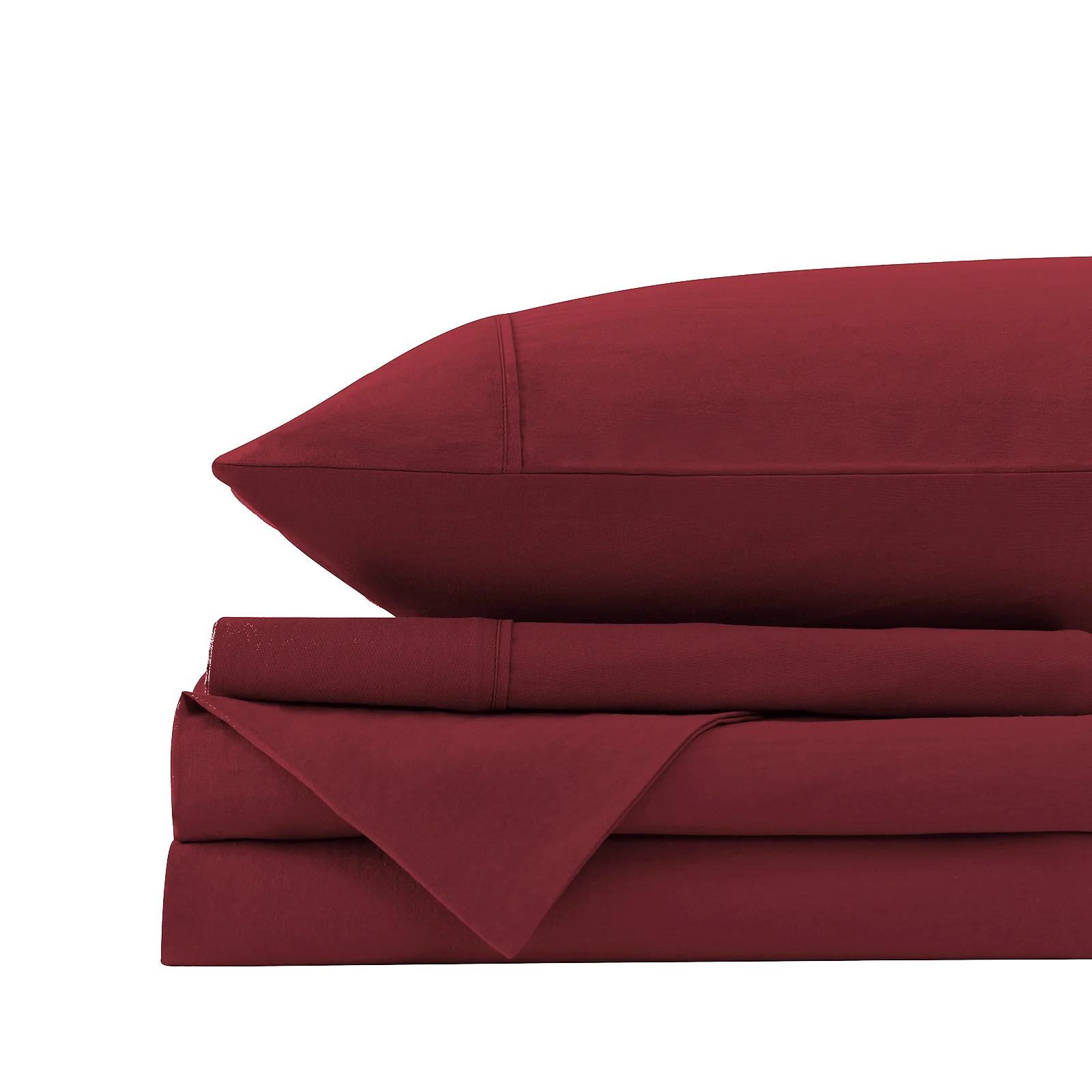 Royal Comfort Vintage Washed 100% Cotton Sheet Set King- Mulled Wine - Image 5