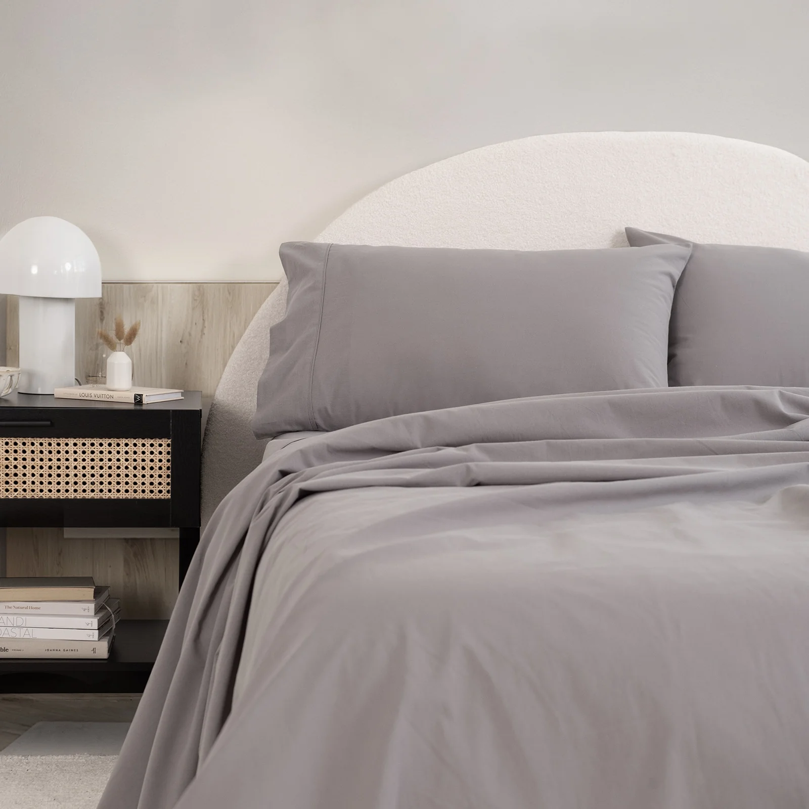Royal Comfort Vintage Washed 100 % Cotton Sheet Set Single - Grey