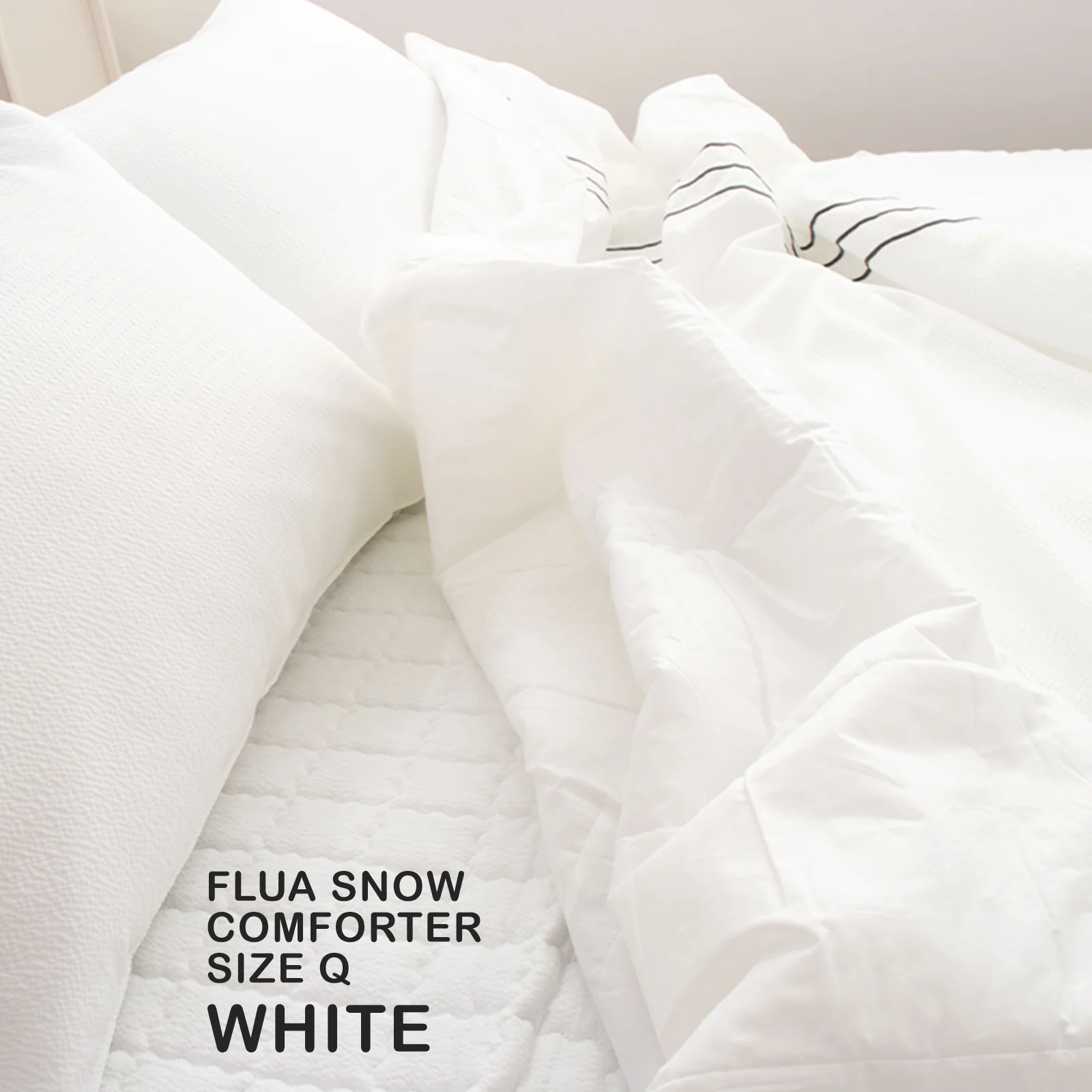 Saesom Flua Snow Comforter Set Double Cool Quilt Bedspread WHITE - Image 2