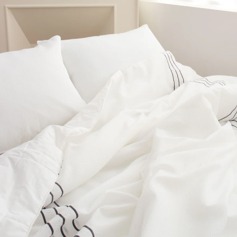 Saesom Flua Snow Comforter Set Double Cool Quilt Bedspread WHITE - Image 3