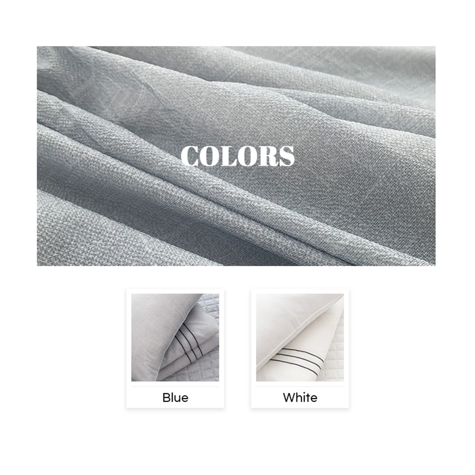 Saesom Flua Snow Comforter Set Queen Cool Quilt Bedspread BLUE - Image 13